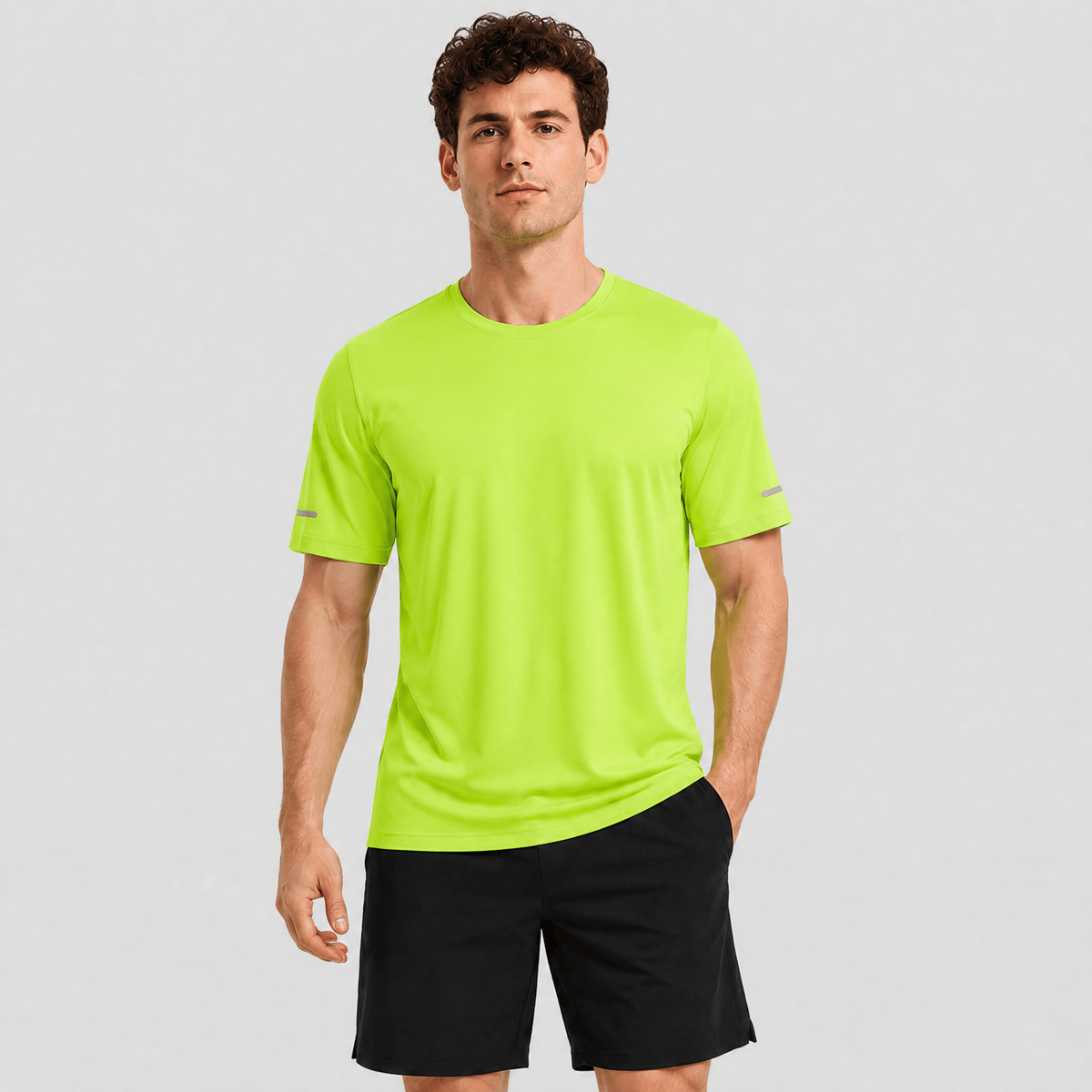 Green MAGCOMSEN Men's Dry Fit Sun Protection Stretch Training & Sports T-Shirts in #Color_Green
