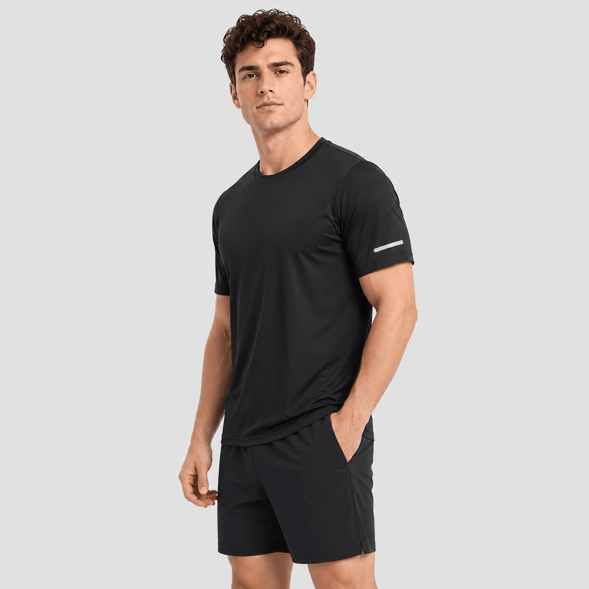 Black MAGCOMSEN Men's Dry Fit Sun Protection Stretch Training & Sports T-Shirts in #Color_Black