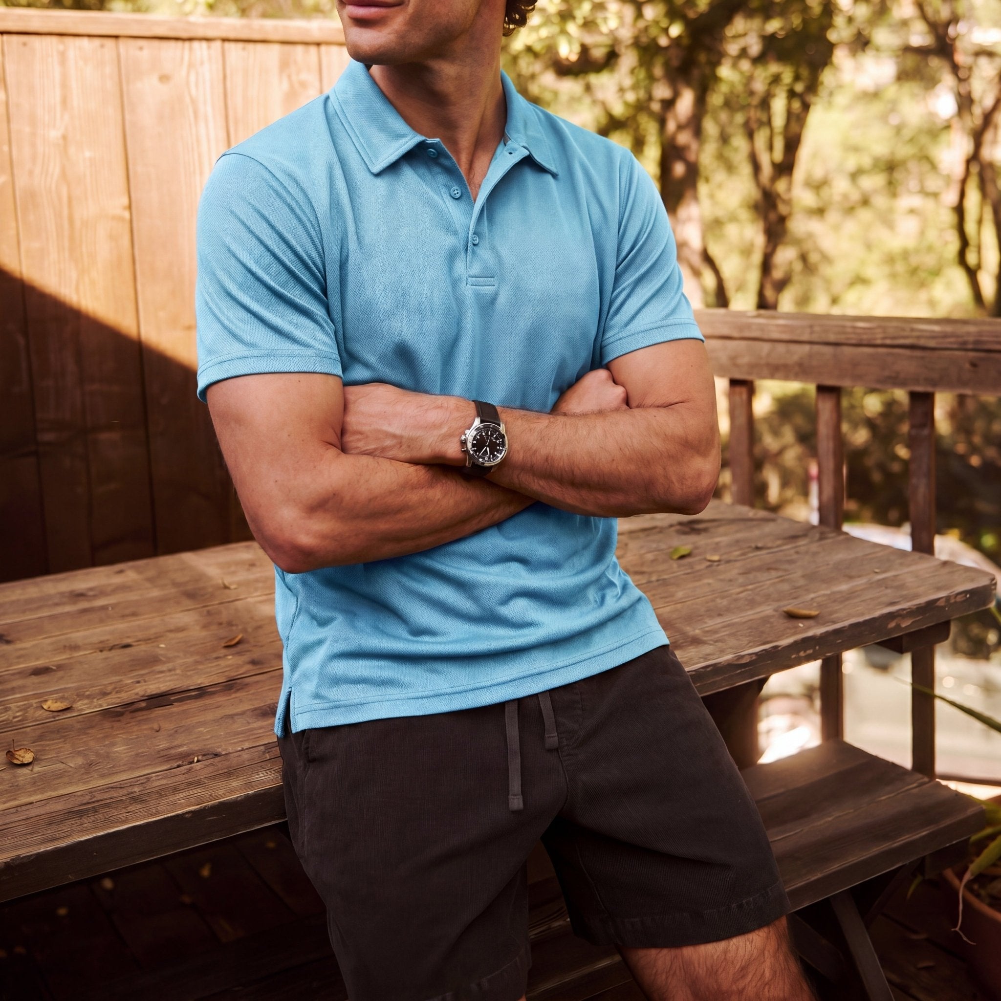 MAGCOMSEN Men's Golf Quick Dry Polo Shirt Sky Blue by MAGCOMSEN #Color_Sky Blue