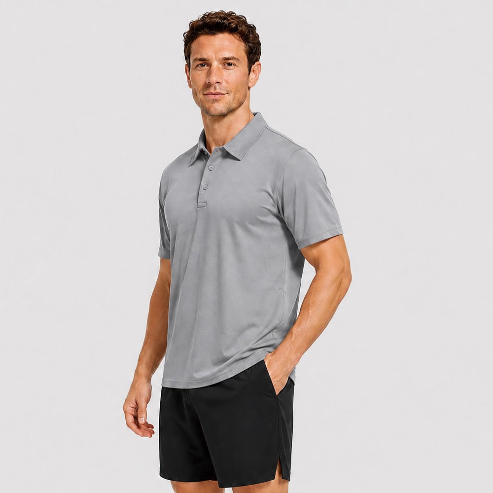 Light Grey MAGCOMSEN Men's Golf Quick Dry Polo Shirt in #Color_Light Grey