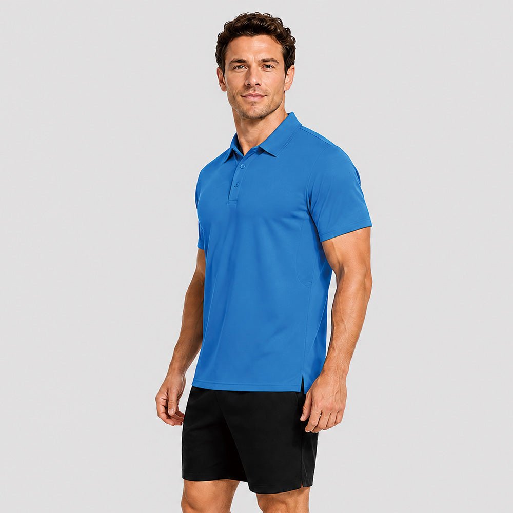 Azure MAGCOMSEN Men's Golf Quick Dry Polo Shirt in #Color_Azure