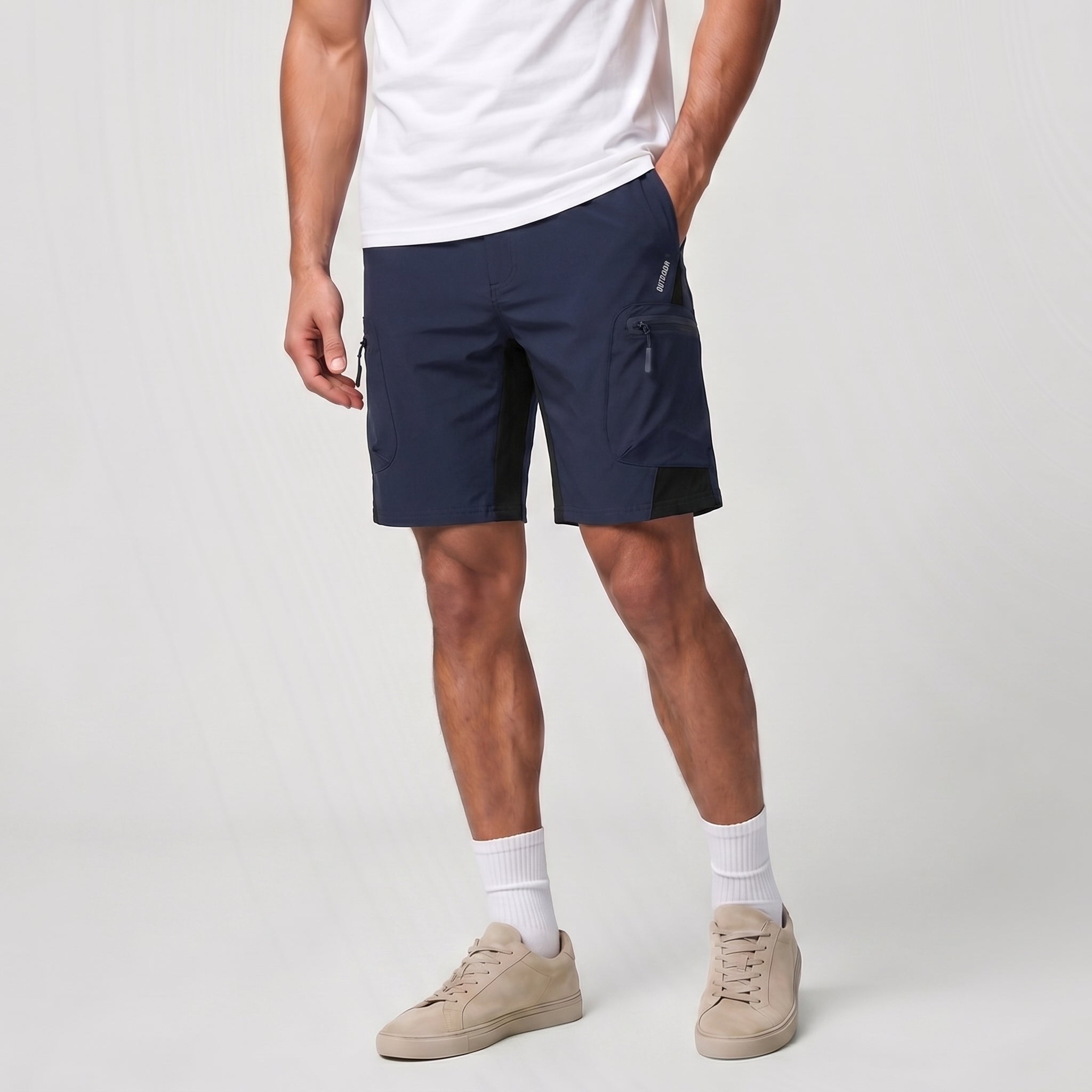 Men's Hiking Cargo Shorts - Water Resistant Quick Dry Golf Shorts Navy by MAGCOMSEN