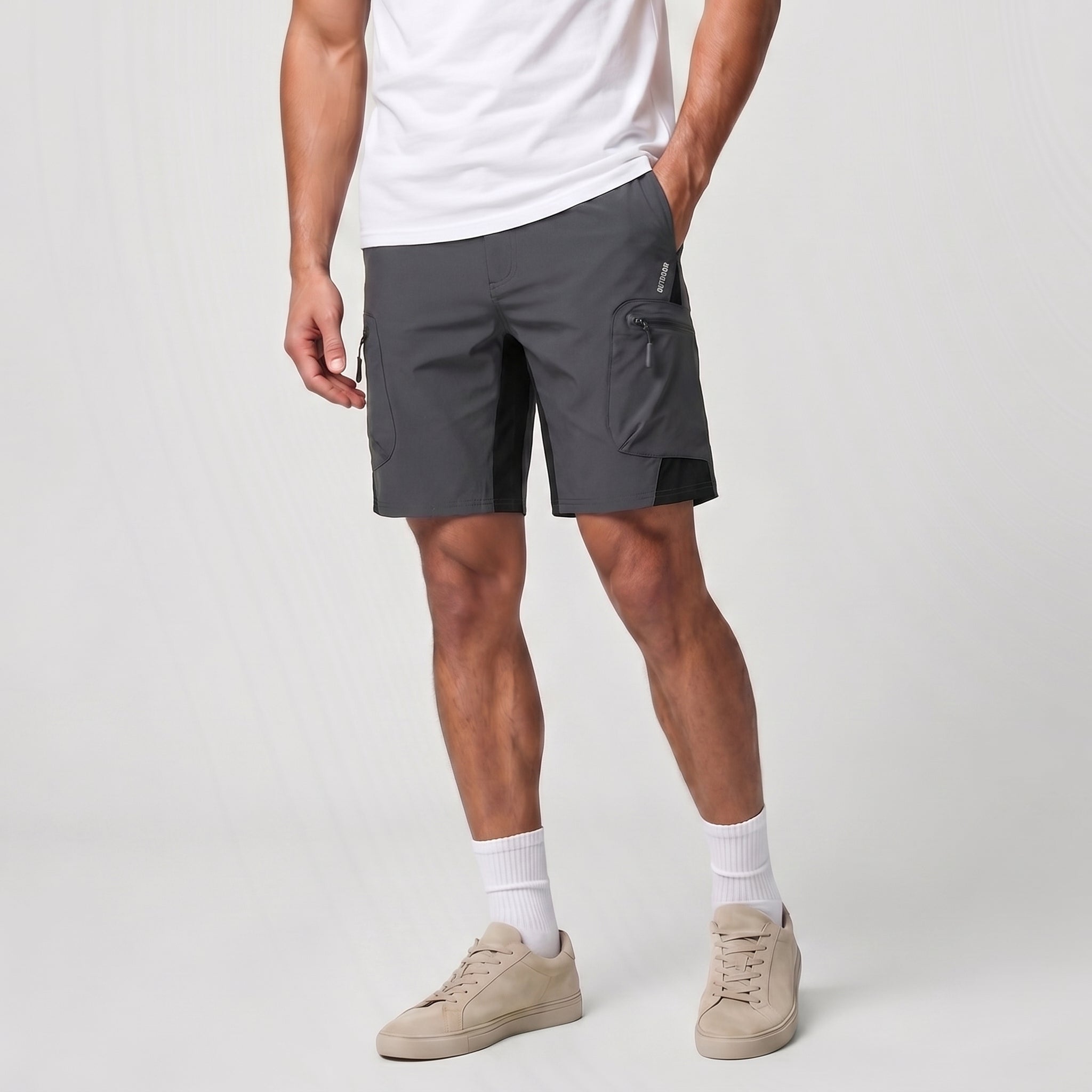 Men's Hiking Cargo Shorts - Water Resistant Quick Dry Golf Shorts Dark Grey by MAGCOMSEN