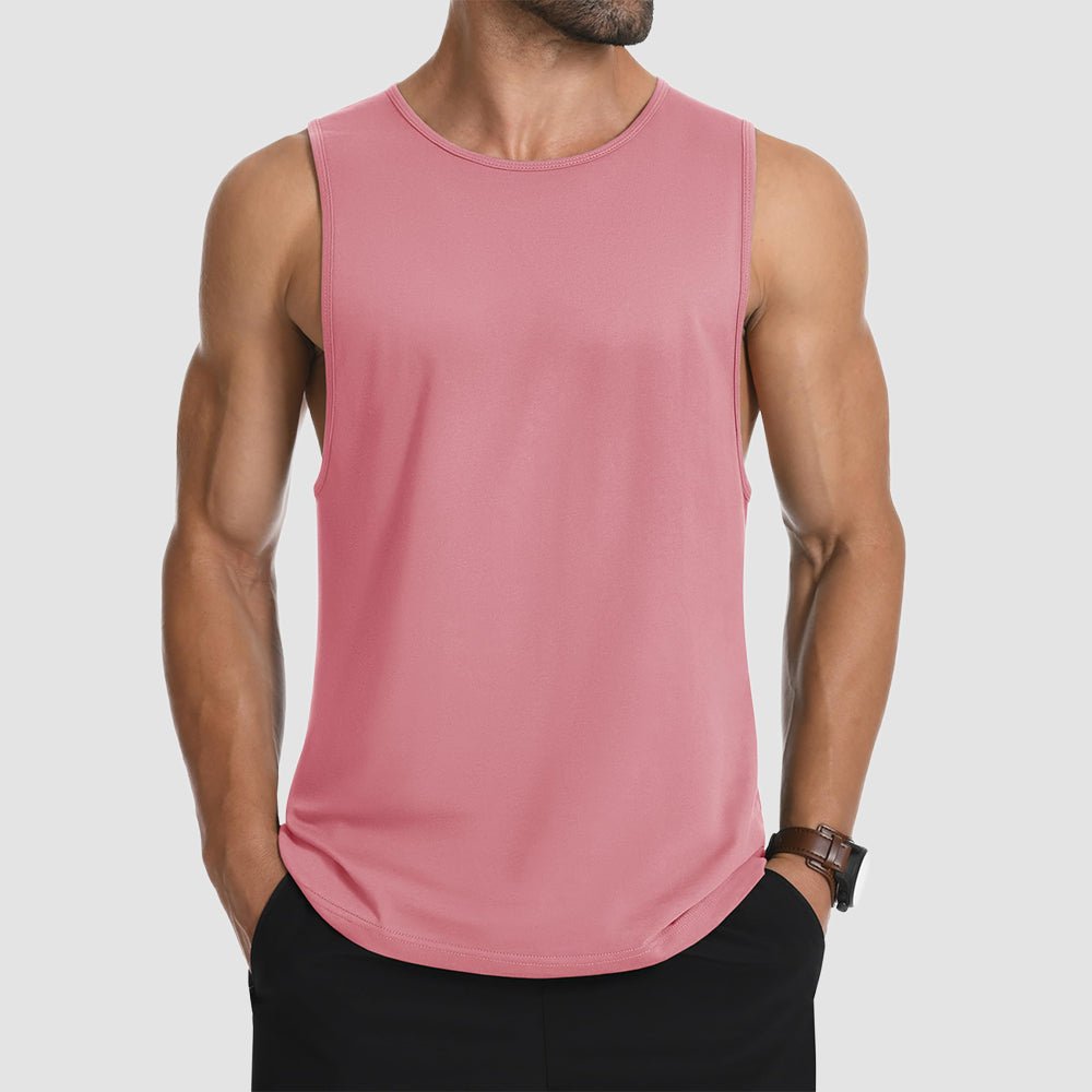 Men's Lightweight Sleeveless Tank Top Grey Pink by MAGCOMSEN