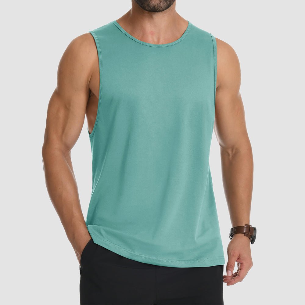 Men's Lightweight Sleeveless Tank Top Grey Green by MAGCOMSEN