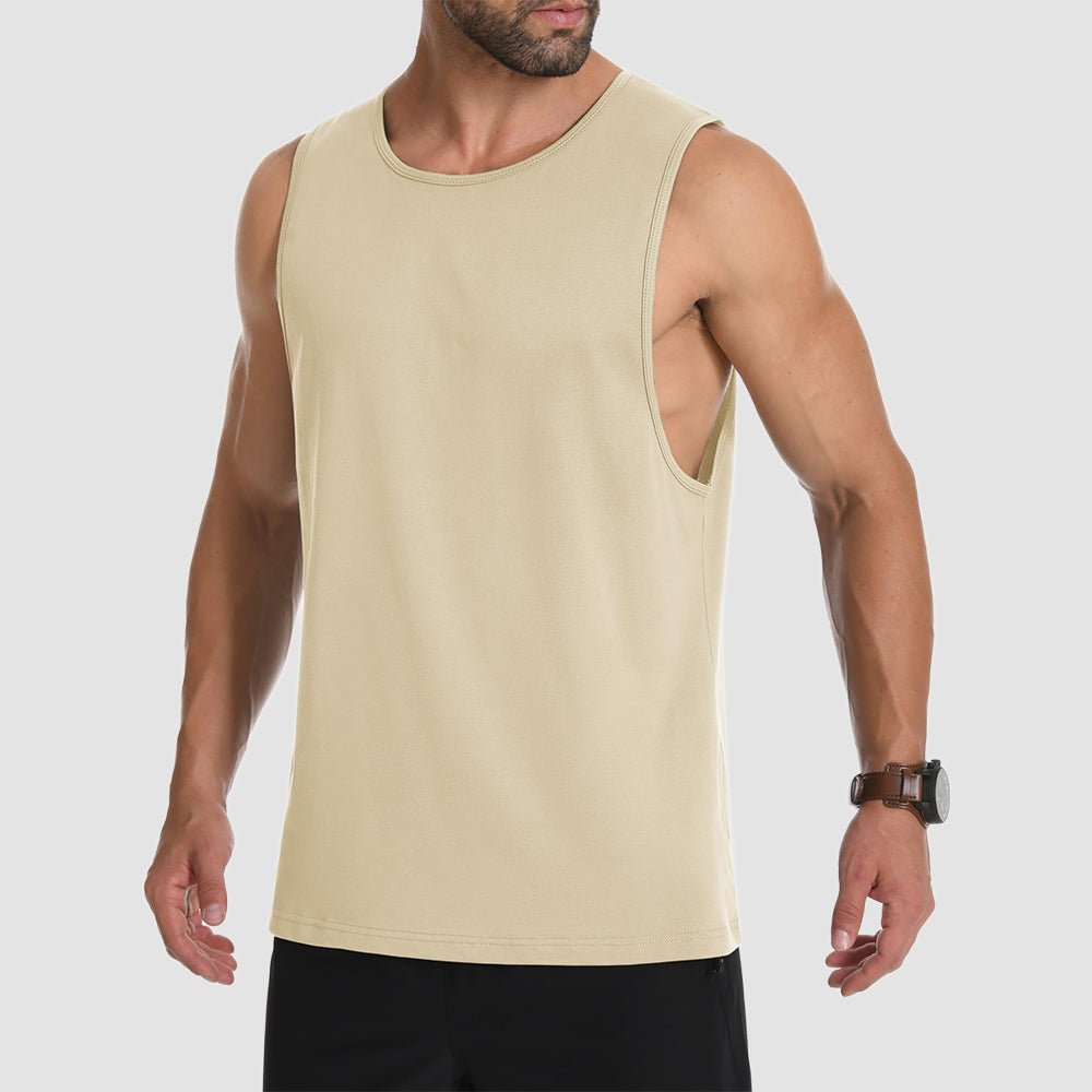 Men's Lightweight Sleeveless Tank Top Light Apricot by MAGCOMSEN