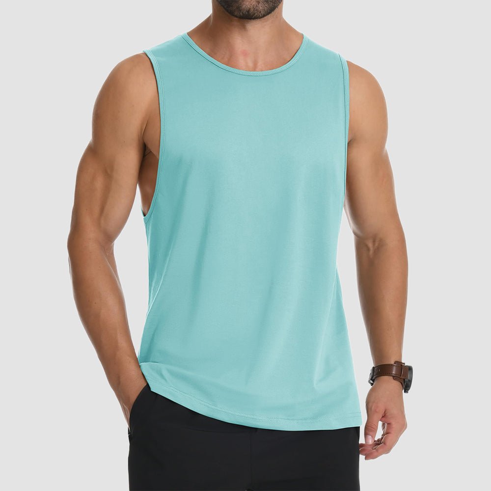 Men's Lightweight Sleeveless Tank Top Light Lake Blue by MAGCOMSEN