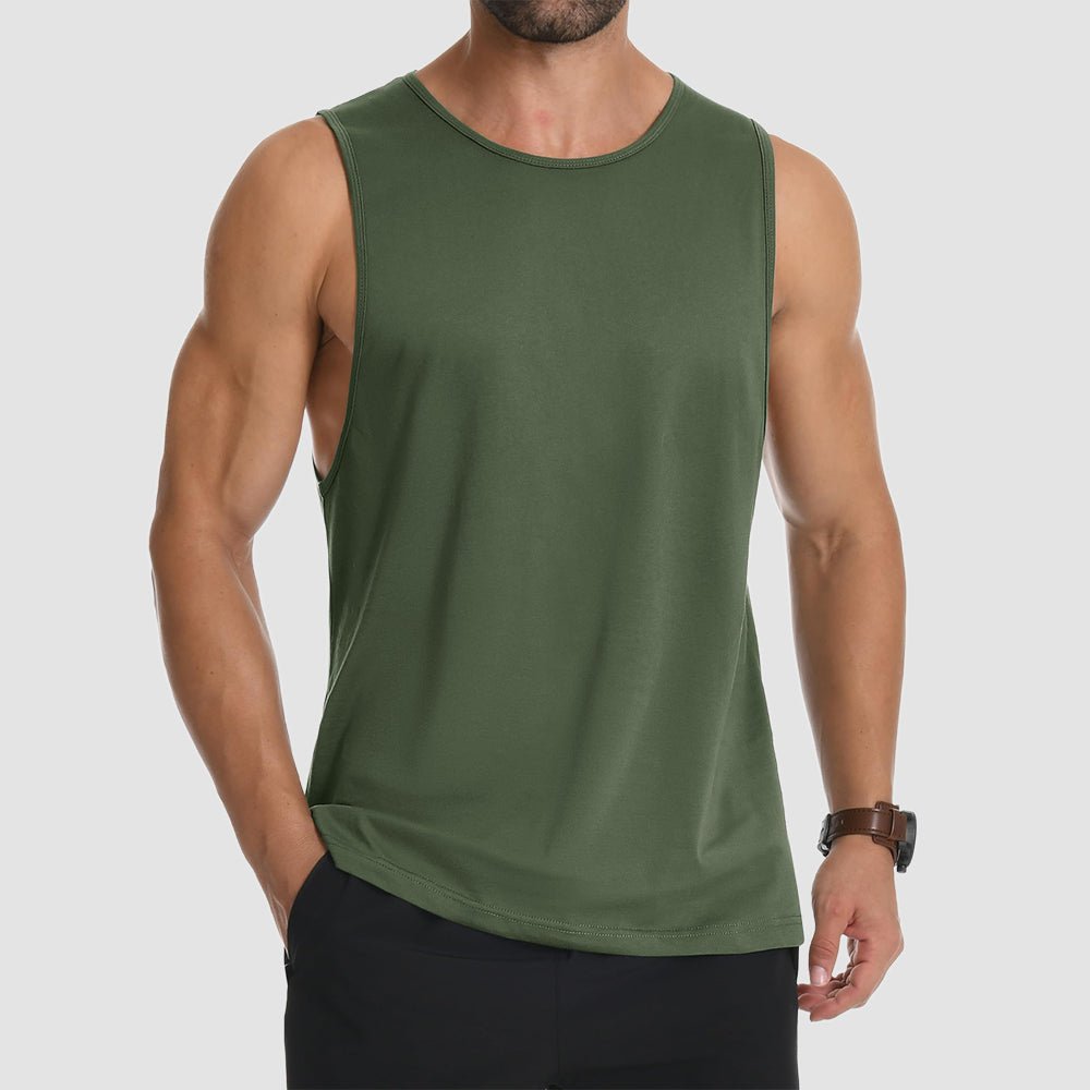 Men's Lightweight Sleeveless Tank Top Army Green by MAGCOMSEN