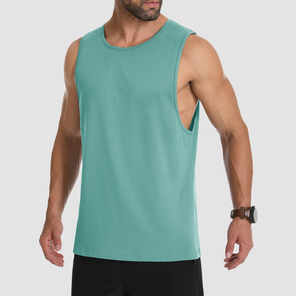 Men's Lightweight Sleeveless Tank Top Grey Green by MAGCOMSEN