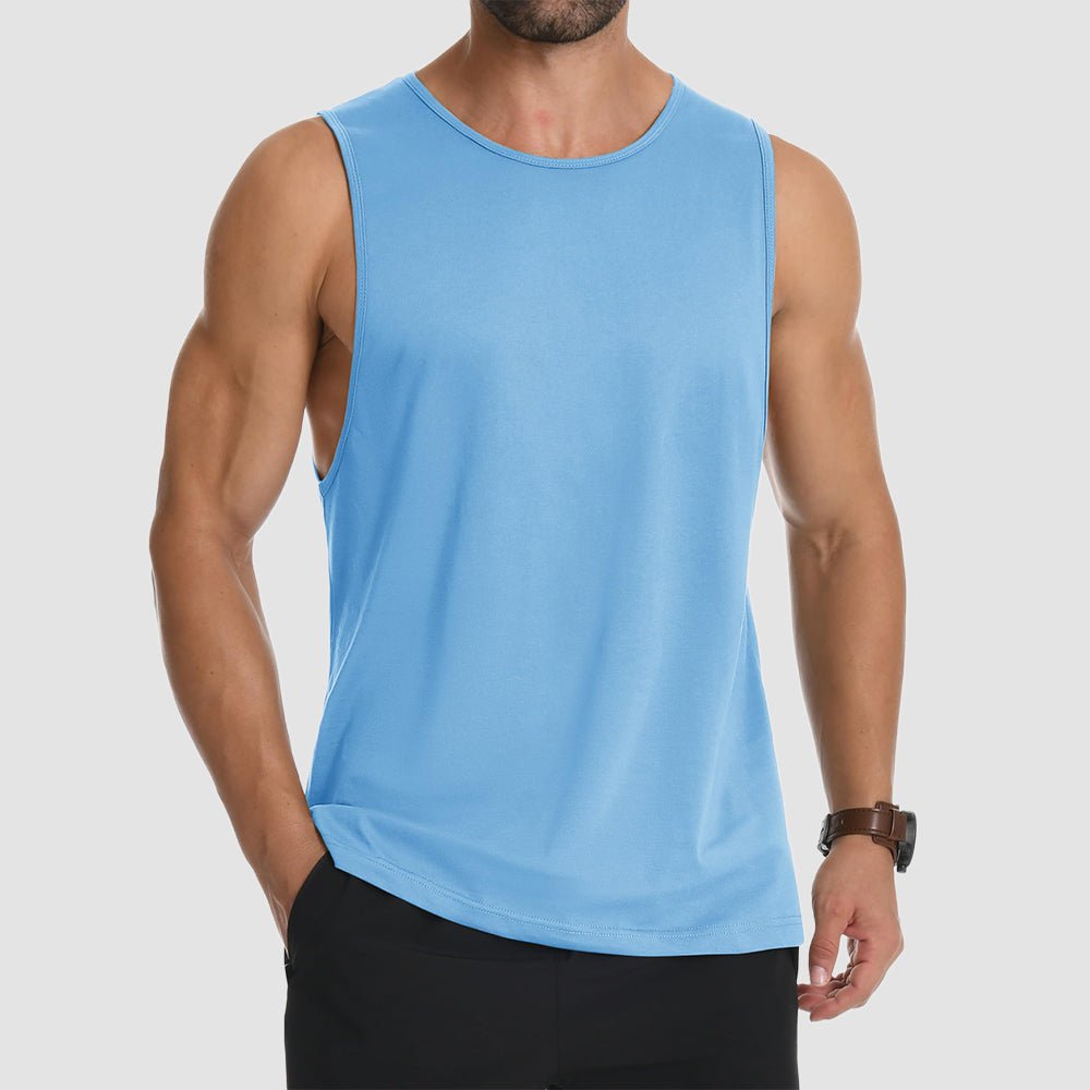 Men's Lightweight Sleeveless Tank Top Waterfall Blue by MAGCOMSEN
