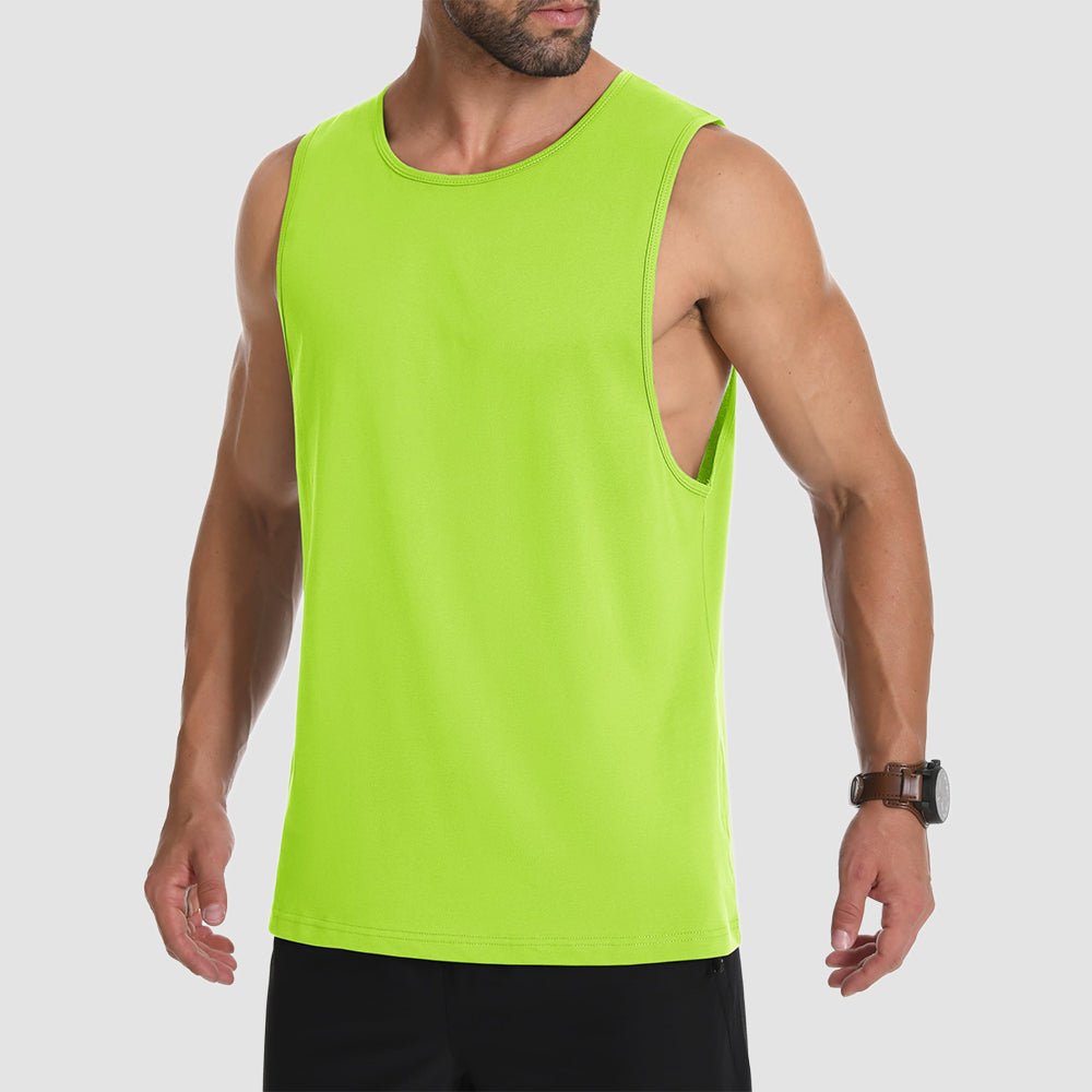 Men's Lightweight Sleeveless Tank Top Neon Green by MAGCOMSEN
