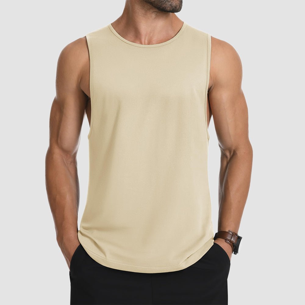 Men's Lightweight Sleeveless Tank Top Light Apricot by MAGCOMSEN