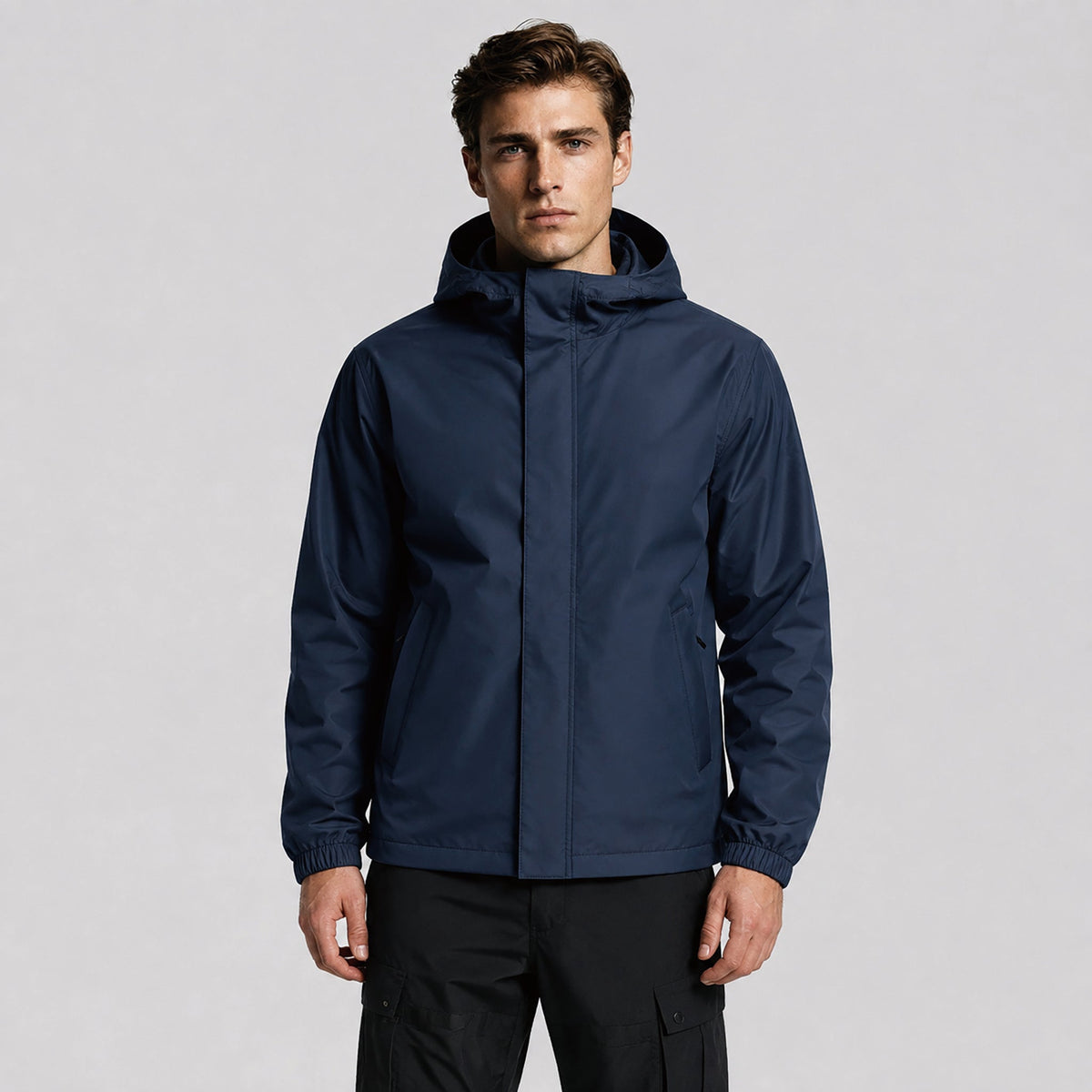 Men's Lightweight Waterproof Rain Jacket Breathable Hooded Windbreaker Shell Navy by MAGCOMSEN