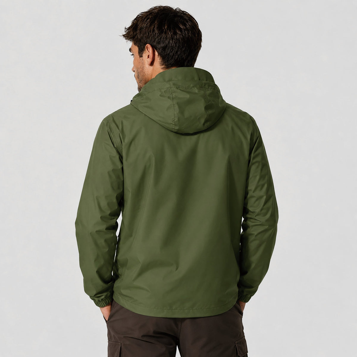 Men's Lightweight Waterproof Rain Jacket Breathable Hooded Windbreaker Shell Army Green by MAGCOMSEN