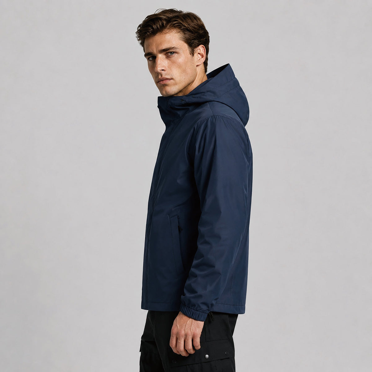Men's Lightweight Waterproof Rain Jacket Breathable Hooded Windbreaker Shell Navy by MAGCOMSEN
