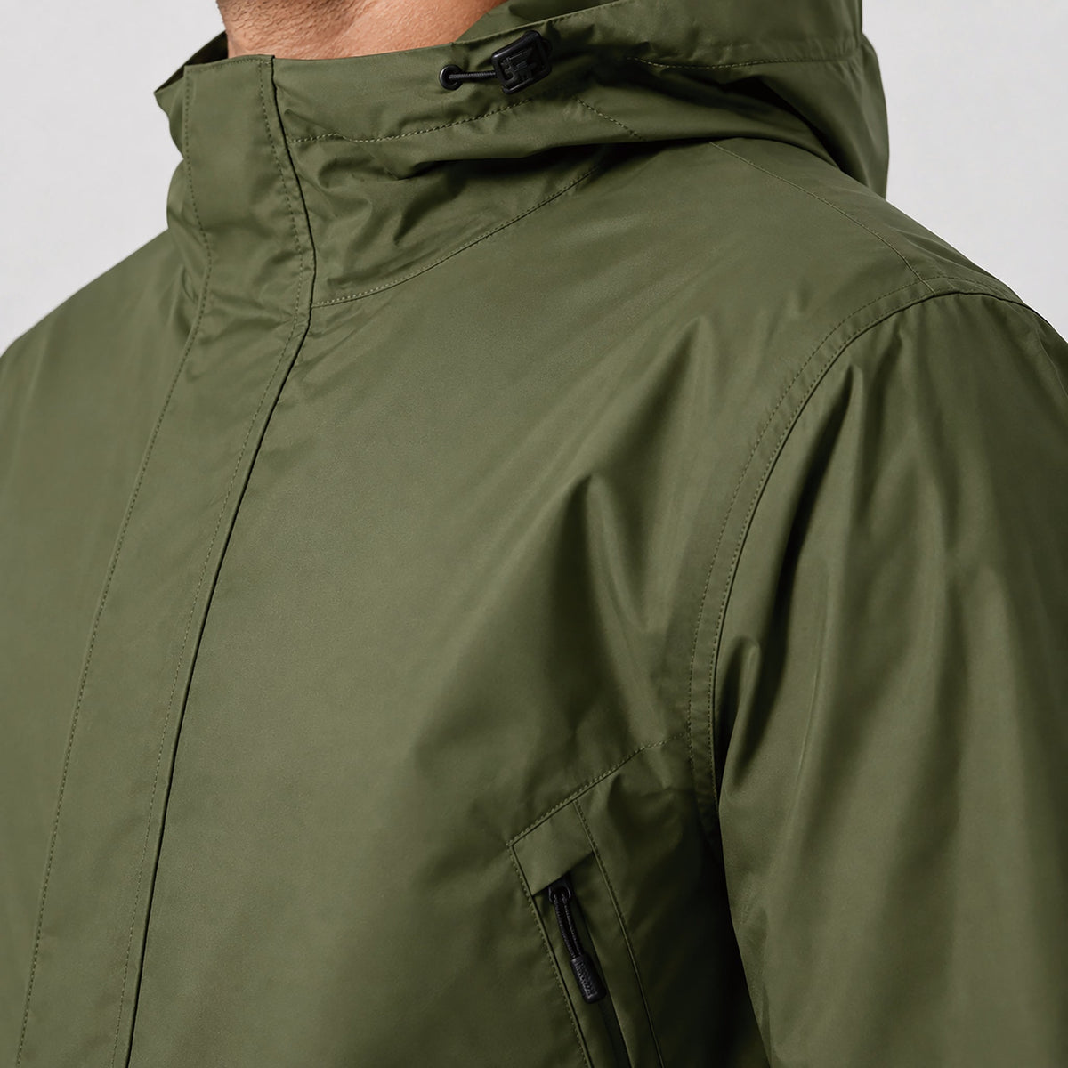 Men's Lightweight Waterproof Rain Jacket Breathable Hooded Windbreaker Shell Army Green by MAGCOMSEN
