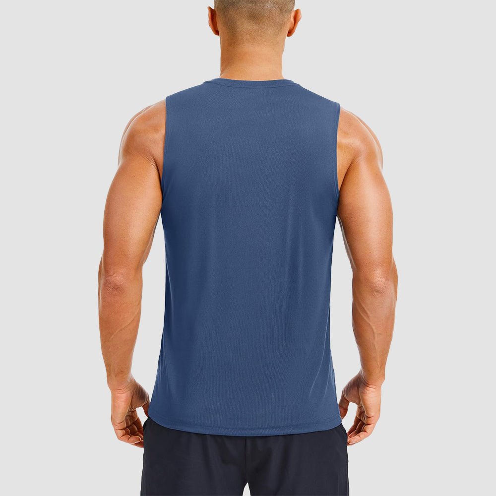 Men's Performance Muscle Tank - Quick-Dry, UV Shield for Training Blue Gray by MAGCOMSEN