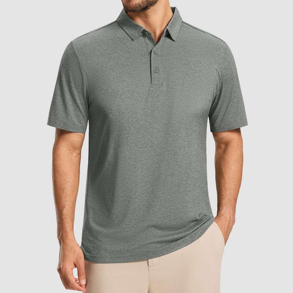 Men's Performance Polo Shirt - Lightweight Outdoor Polo Medium Grey by MAGCOMSEN
