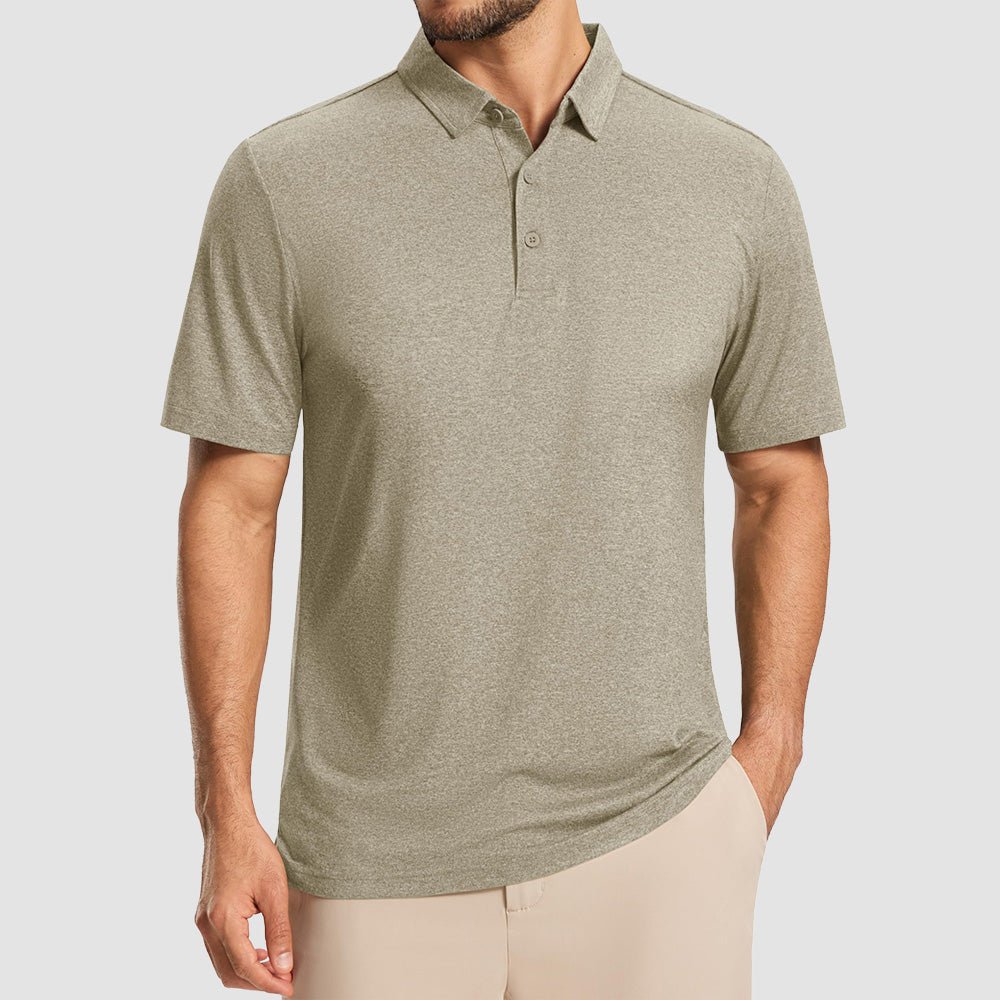Men's Performance Polo Shirt - Lightweight Outdoor Polo Light Khaki by MAGCOMSEN