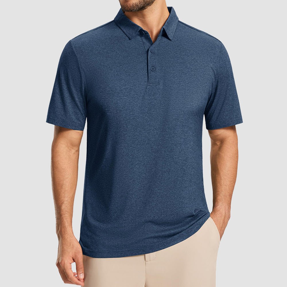 Men's Performance Polo Shirt - Lightweight Outdoor Polo Dark Blue Grey by MAGCOMSEN