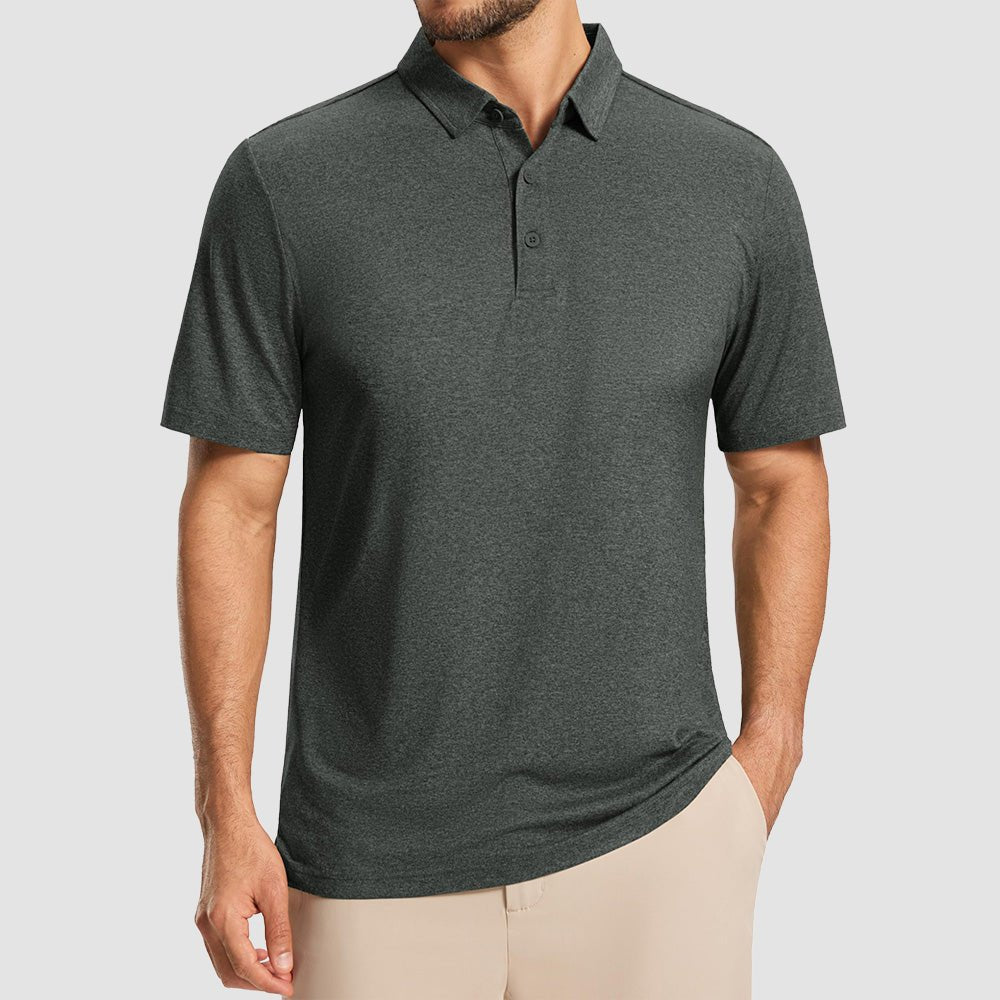 Men's Performance Polo Shirt - Lightweight Outdoor Polo Dark Grey by MAGCOMSEN