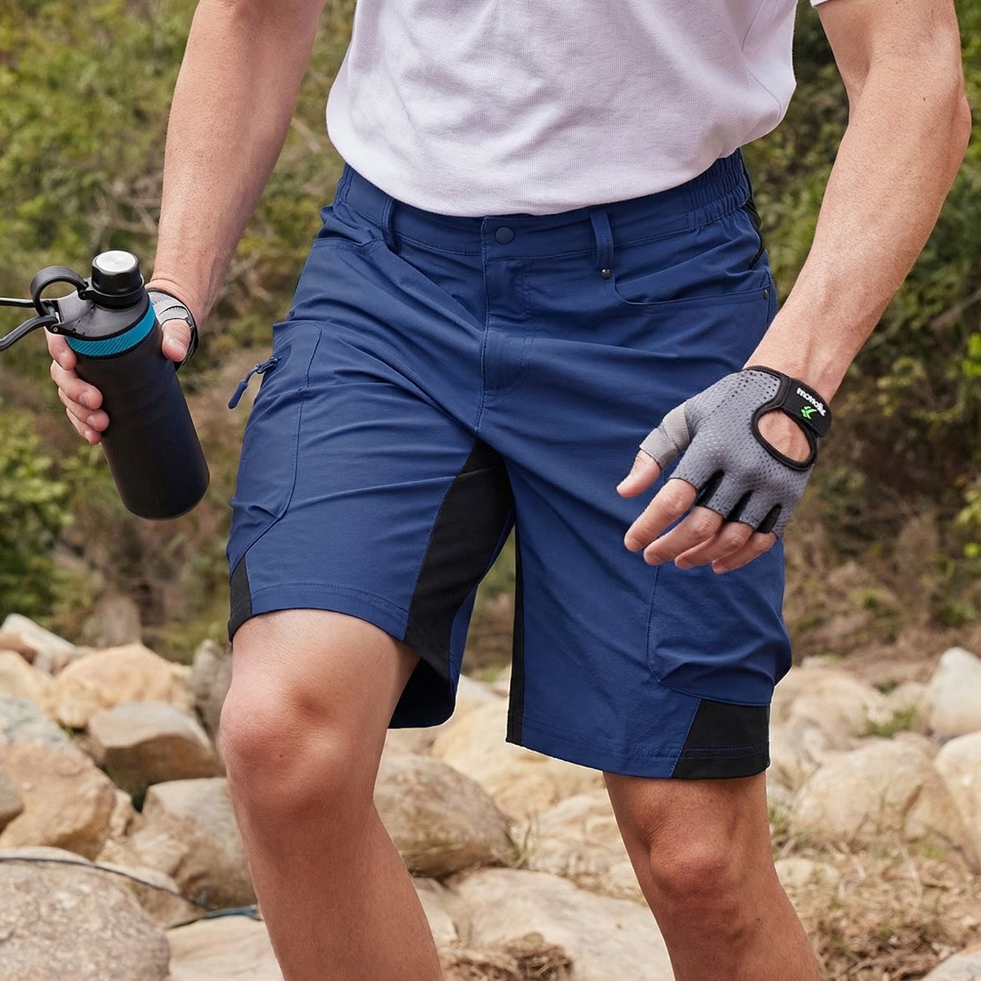 Royal Blue Men's Quick Dry Cargo Shorts - MAGCOMSEN #Color_Royal Blue