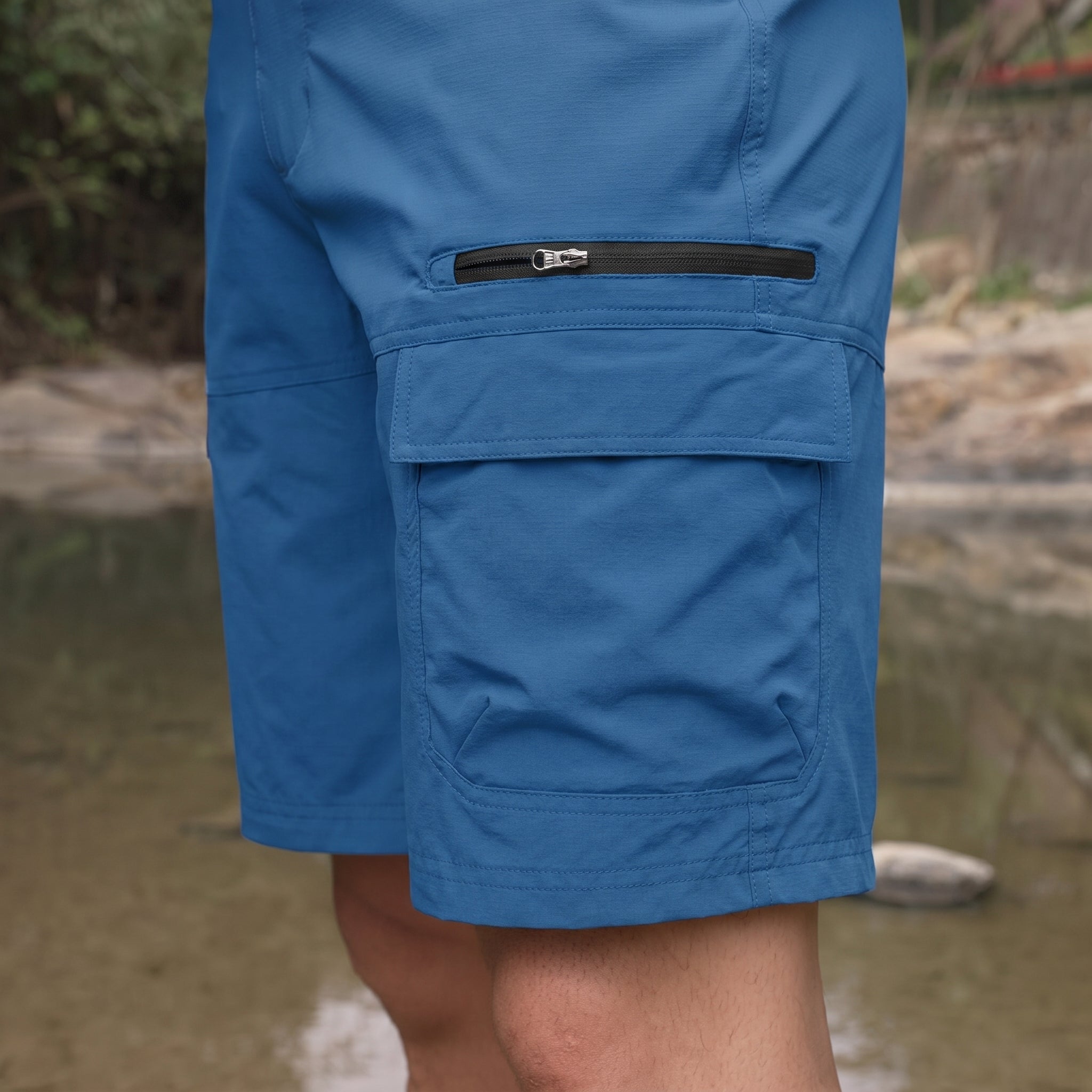 Men's Quick Dry Cargo Shorts Dark Blue by MAGCOMSEN