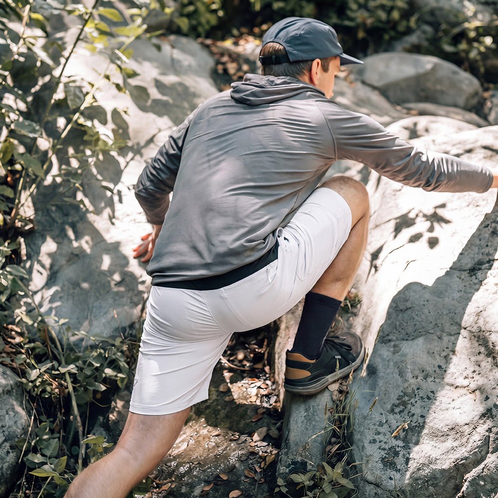 White Men's Quick Dry Cargo Shorts - MAGCOMSEN #Color_White