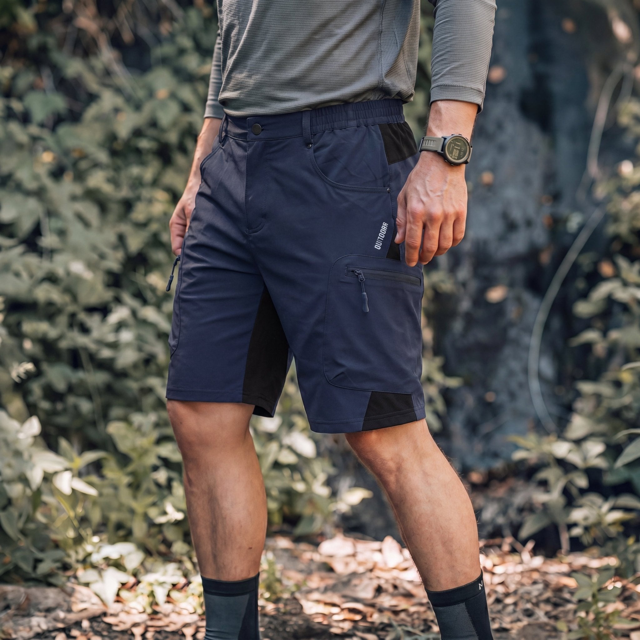 Navy Men's Quick Dry Cargo Shorts - MAGCOMSEN #Color_Navy