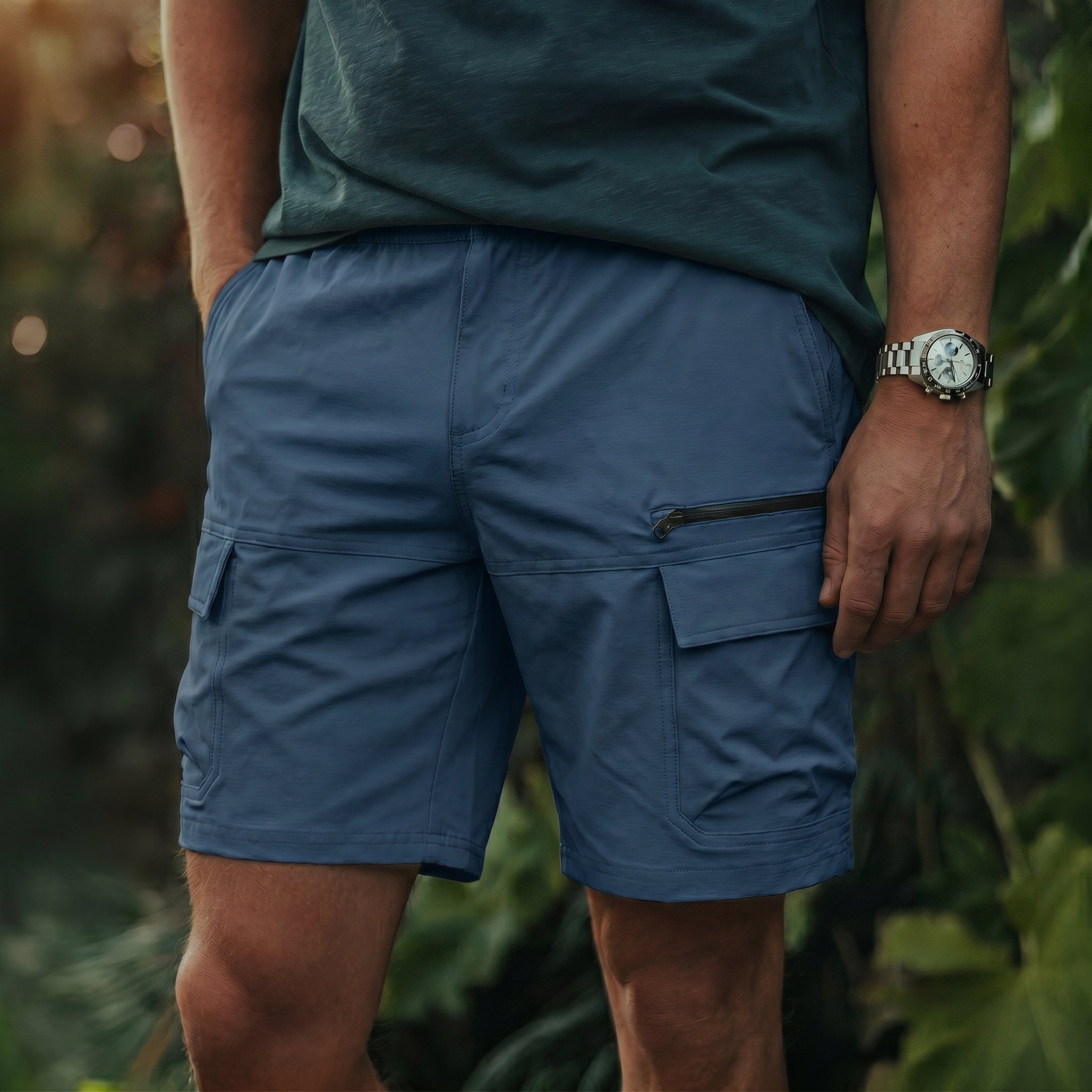 Men's Quick Dry Cargo Shorts Royal Blue by MAGCOMSEN