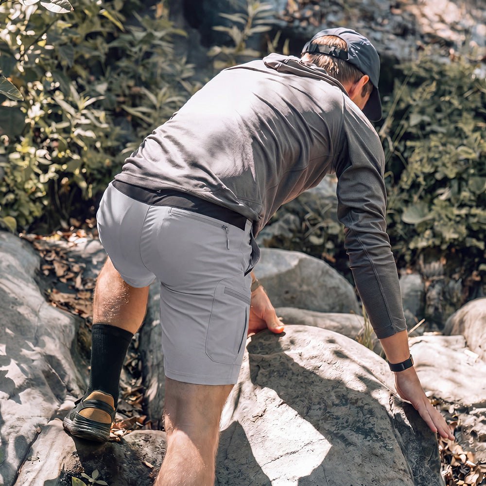 Light Grey Men's Quick Dry Cargo Shorts - MAGCOMSEN #Color_Light Grey