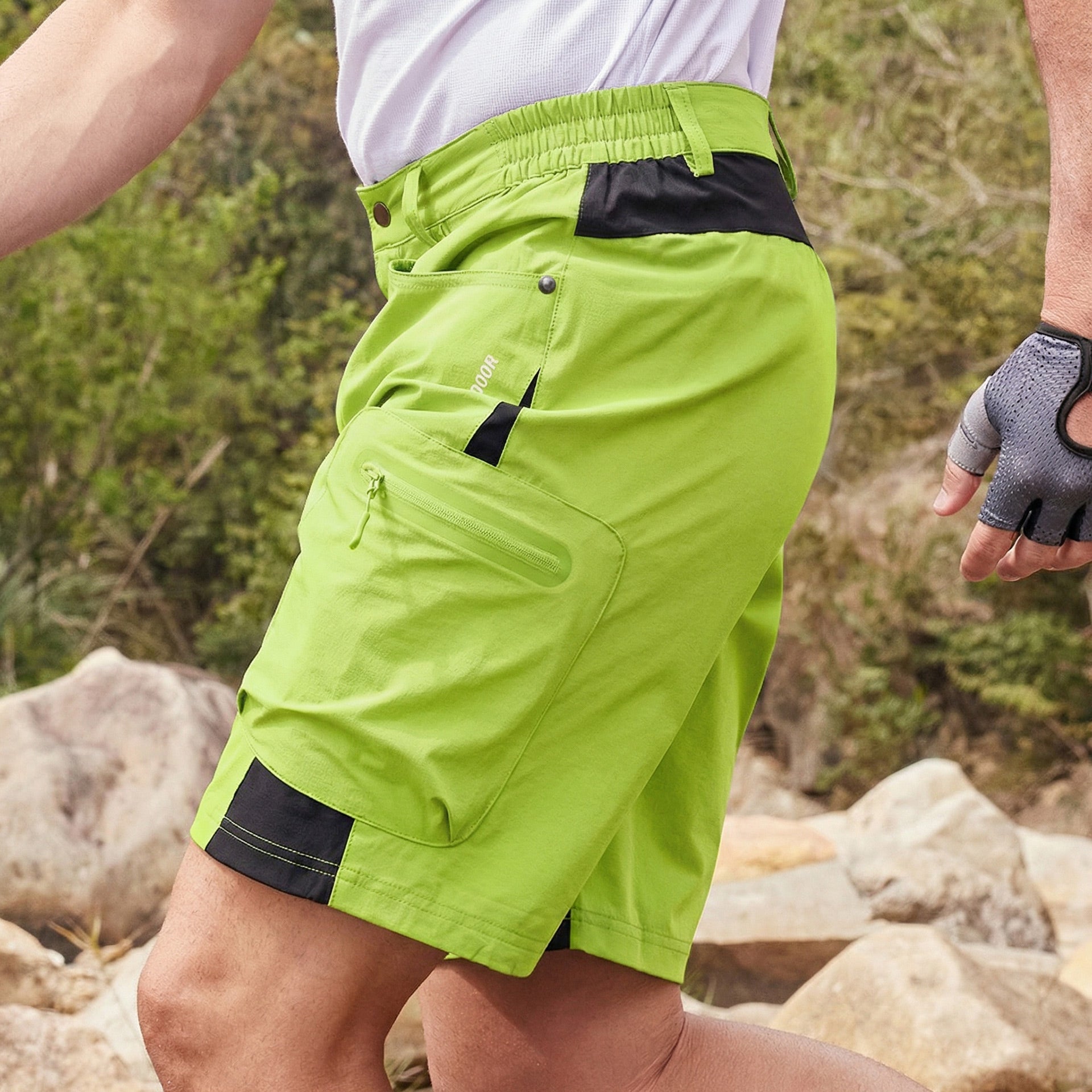 Royal Blue Men's Quick Dry Cargo Shorts - MAGCOMSEN #Color_Yellow Green