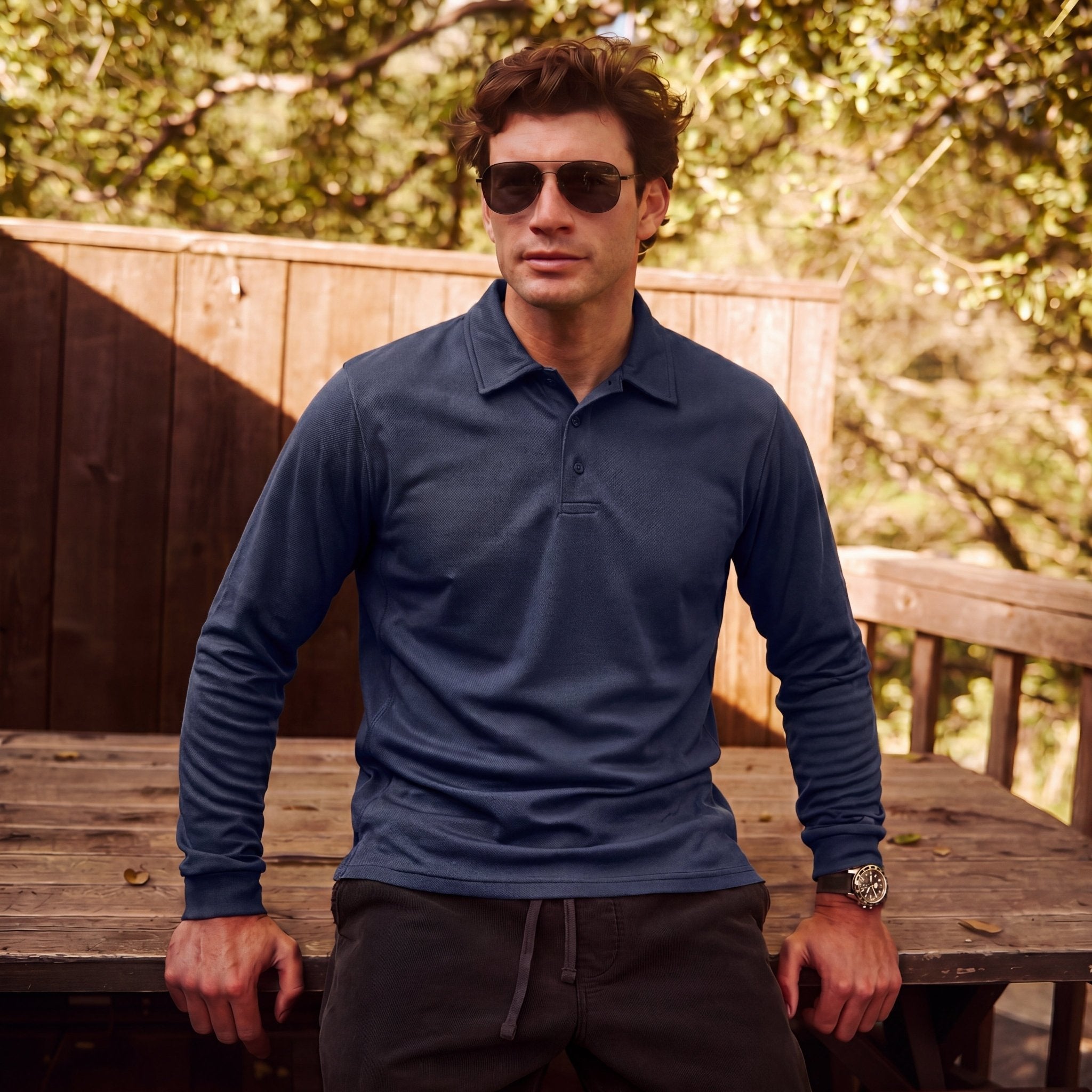 Men's Quick - Dry Tactical Polo Shirt – Golf & Performance Navy by MAGCOMSEN