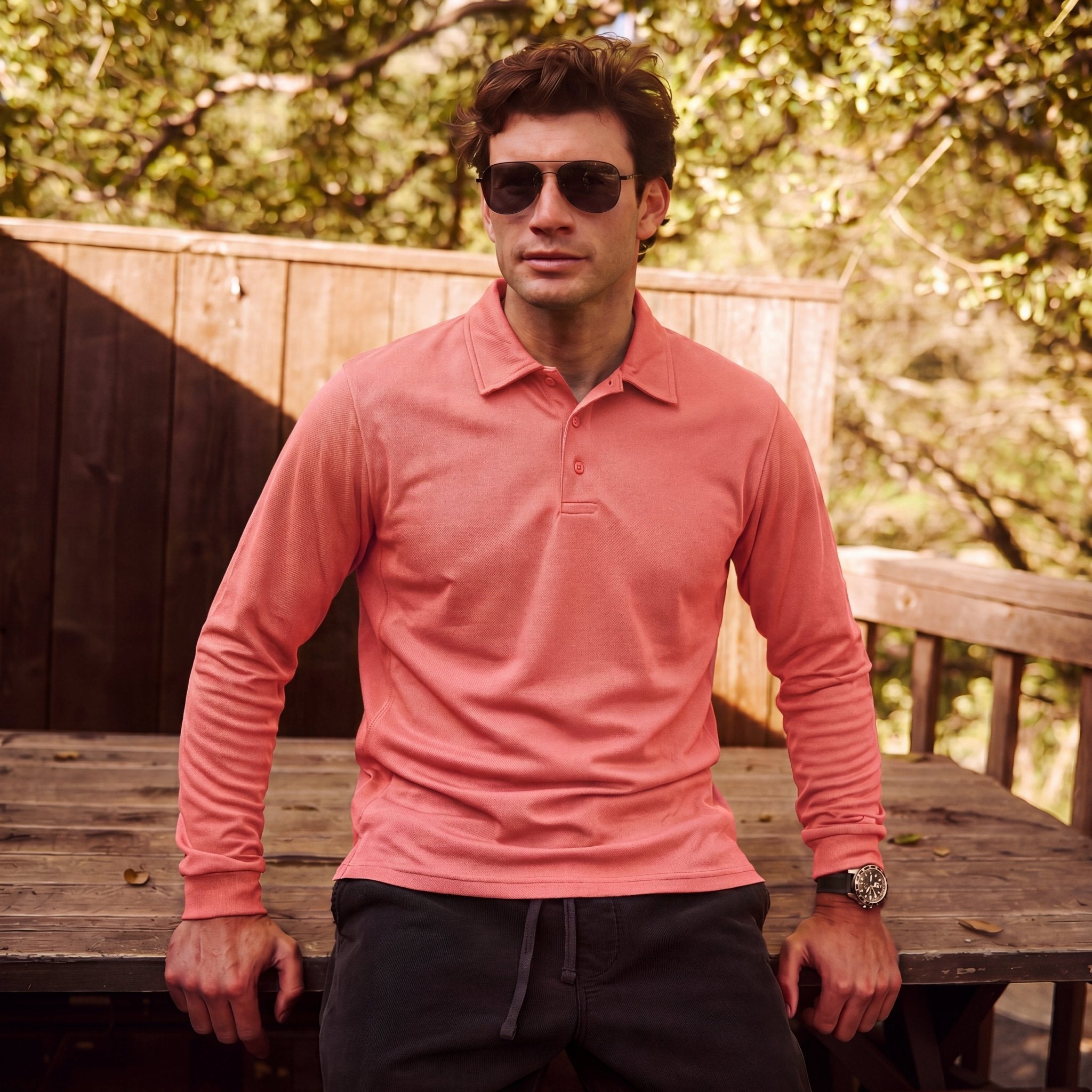 Men's Quick - Dry Tactical Polo Shirt – Golf & Performance Watermelon Red by MAGCOMSEN