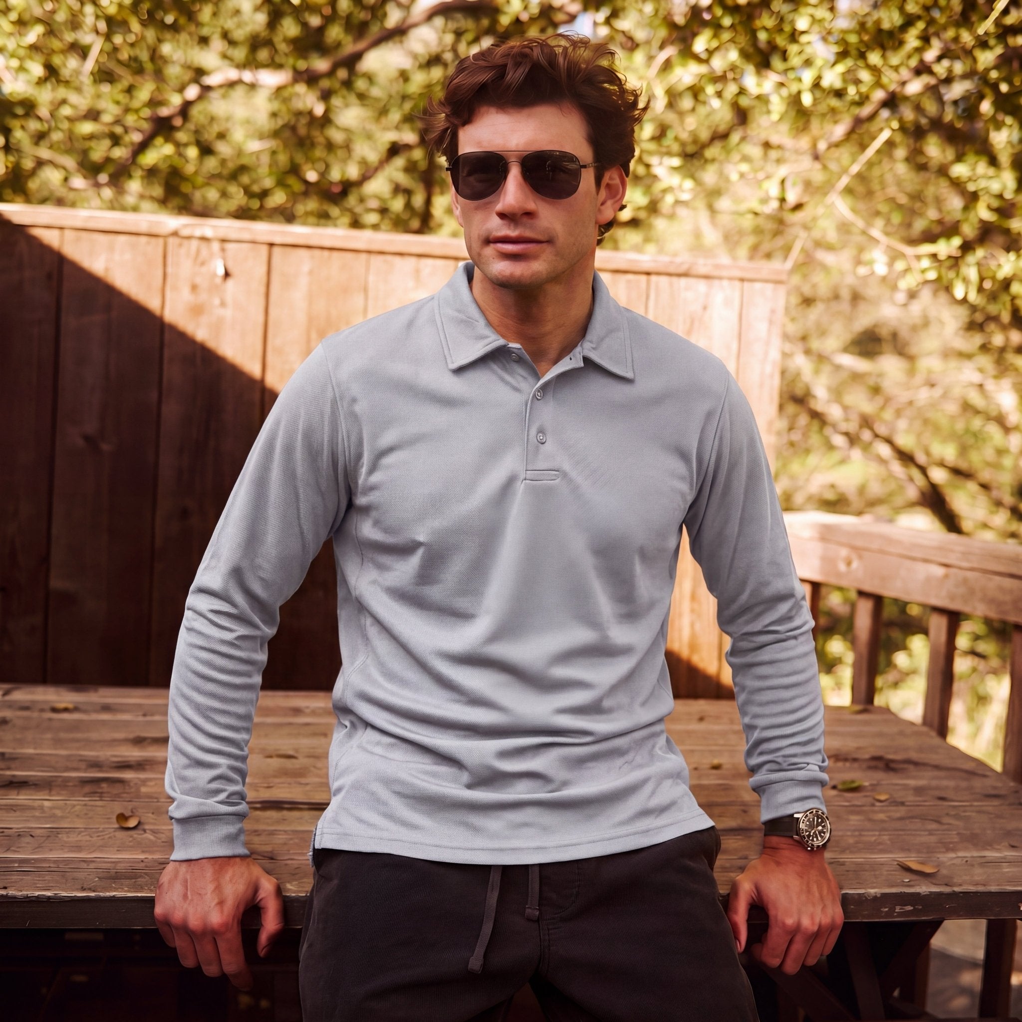 Men's Quick - Dry Tactical Polo Shirt – Golf & Performance Light Grey by MAGCOMSEN