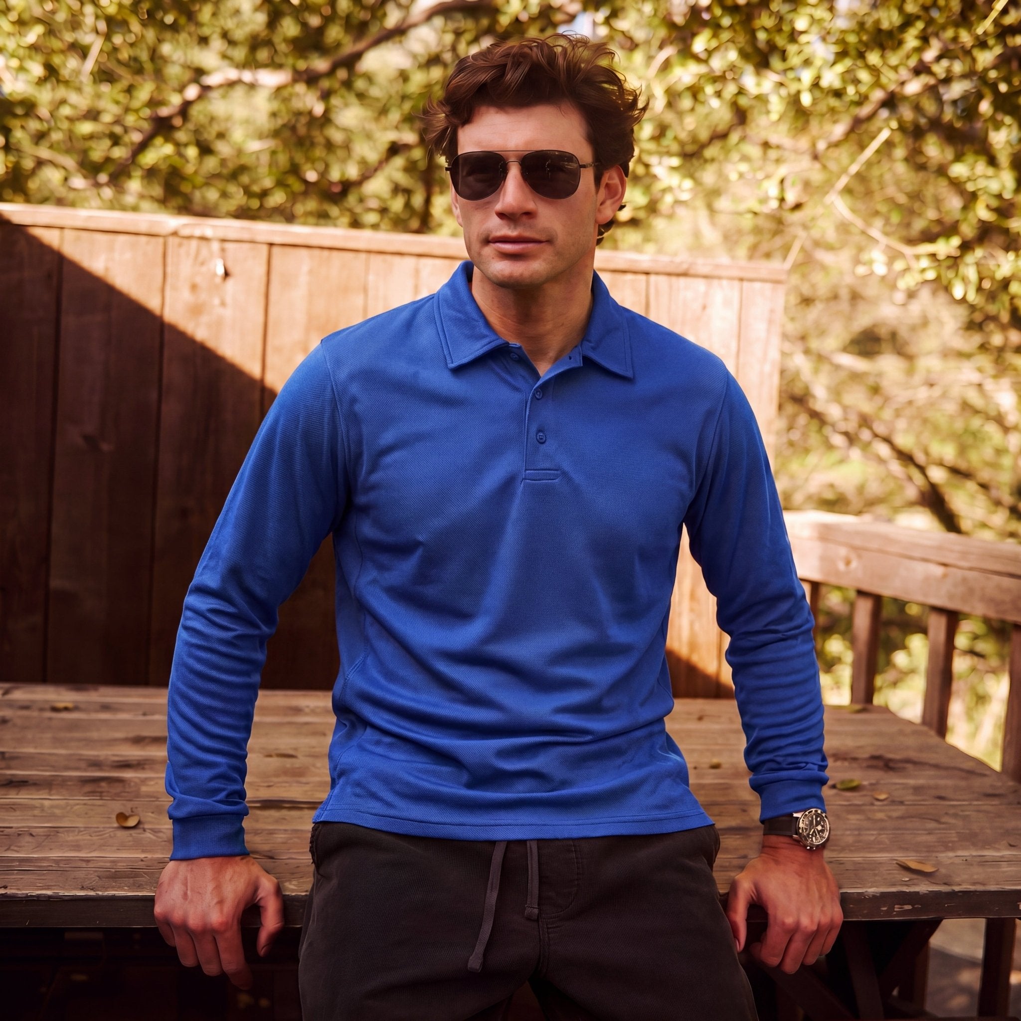 Men's Quick - Dry Tactical Polo Shirt – Golf & Performance Bright Blue by MAGCOMSEN