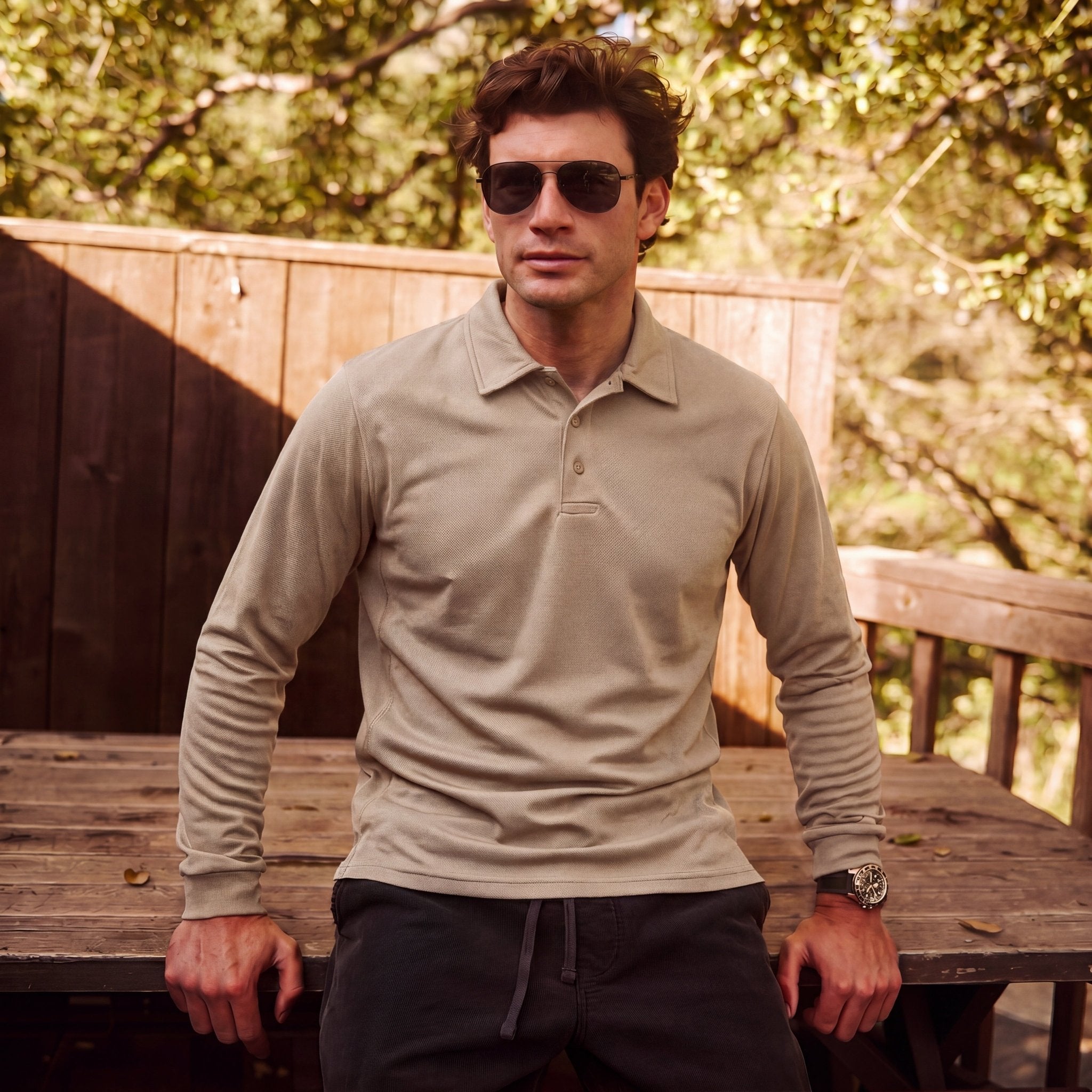 Men's Quick - Dry Tactical Polo Shirt – Golf & Performance Khaki by MAGCOMSEN