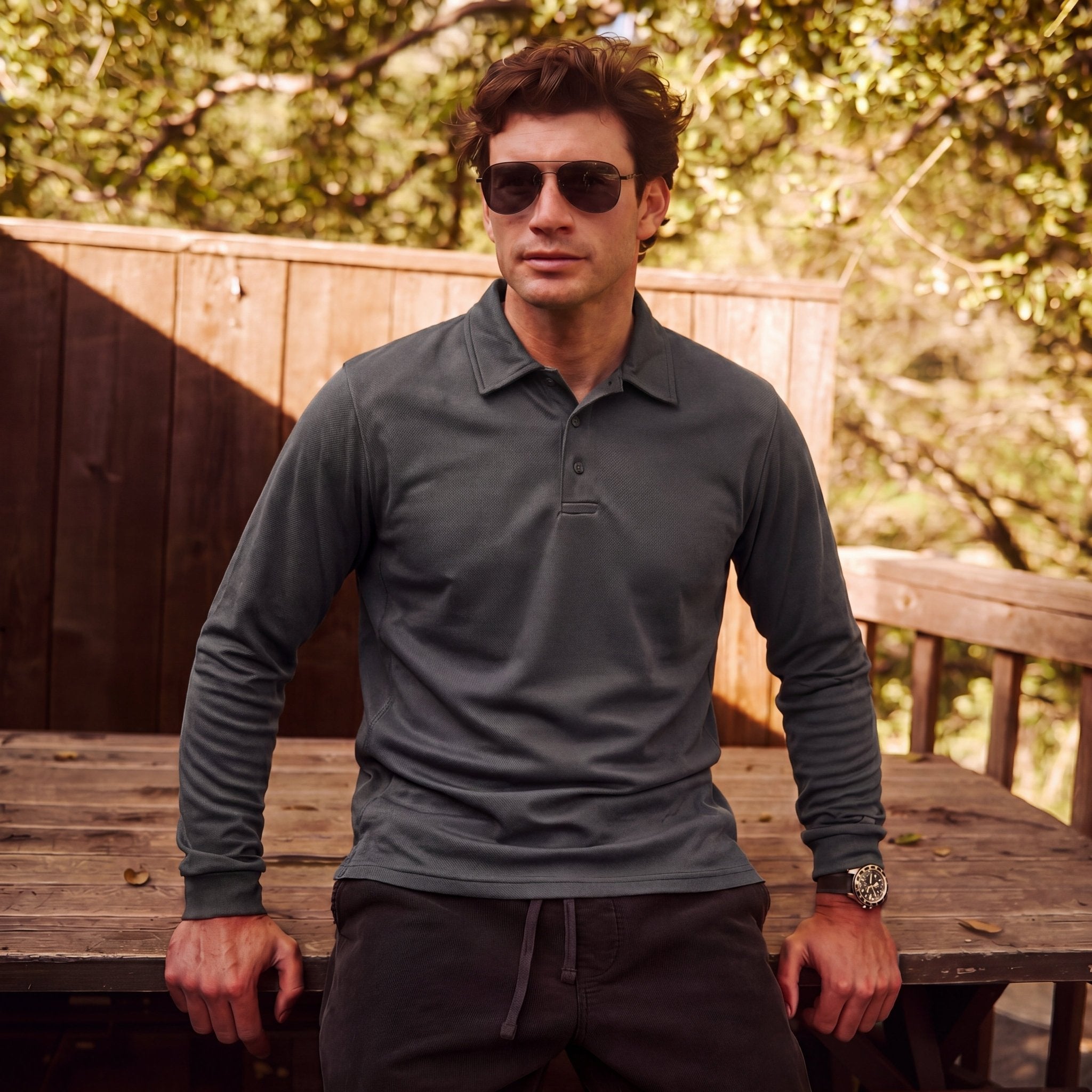 Men's Quick - Dry Tactical Polo Shirt – Golf & Performance Dark Grey by MAGCOMSEN