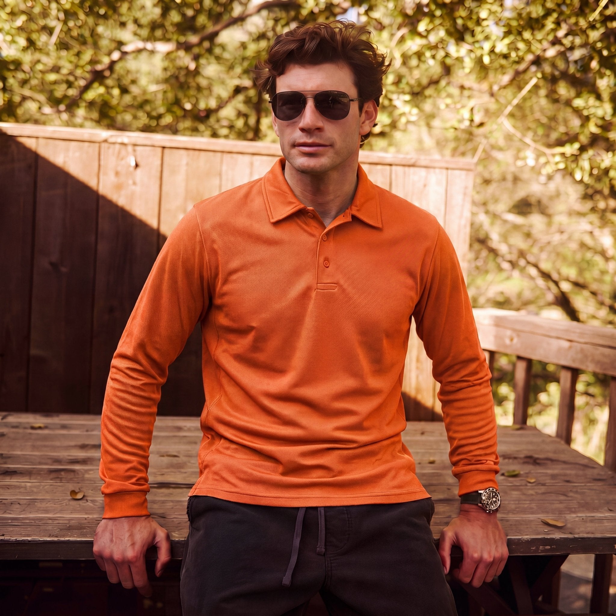 Men's Quick - Dry Tactical Polo Shirt – Golf & Performance Orange by MAGCOMSEN