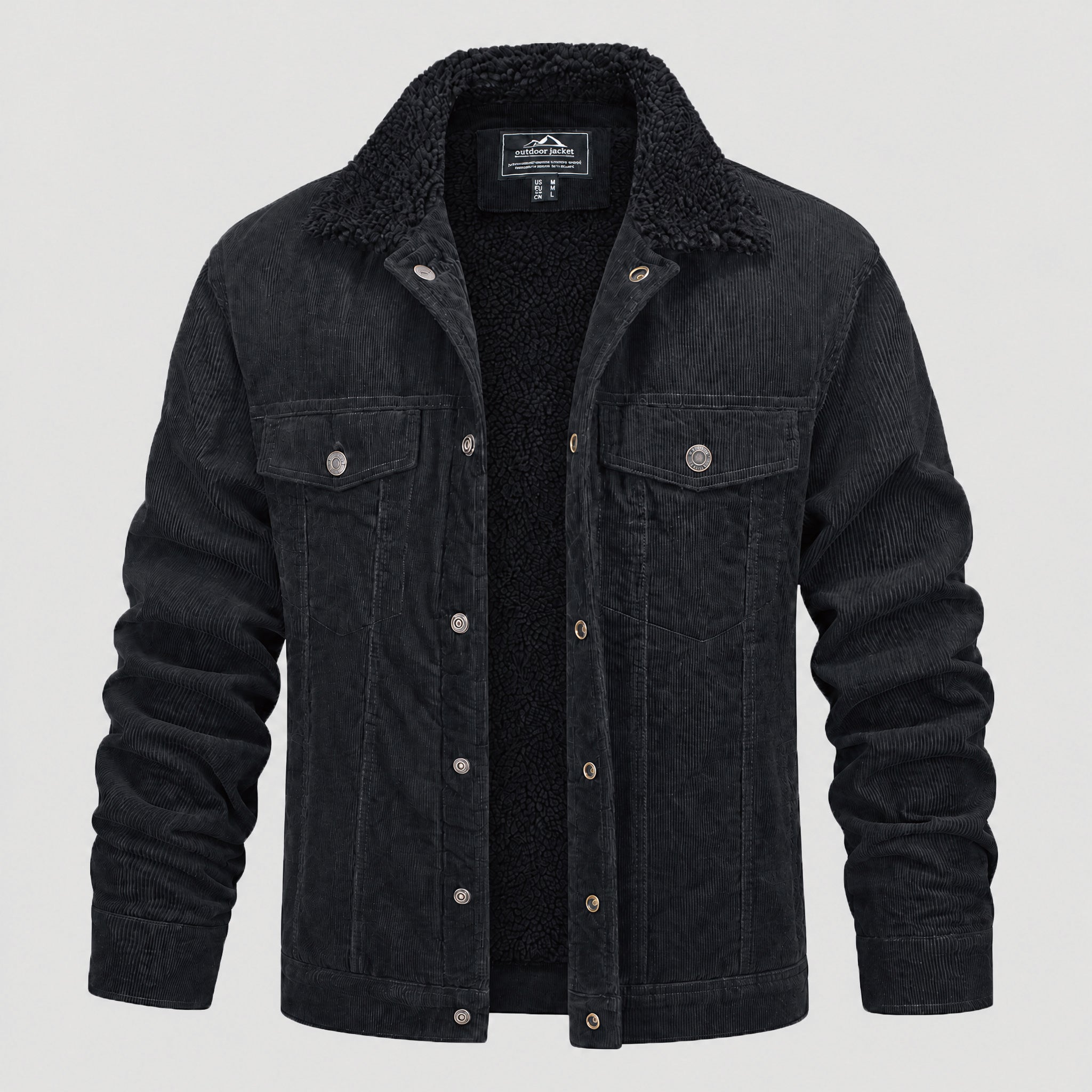Men's Sherpa-Lined Corduroy Jacket | Warm Fleece Coat - MAGCOMSEN