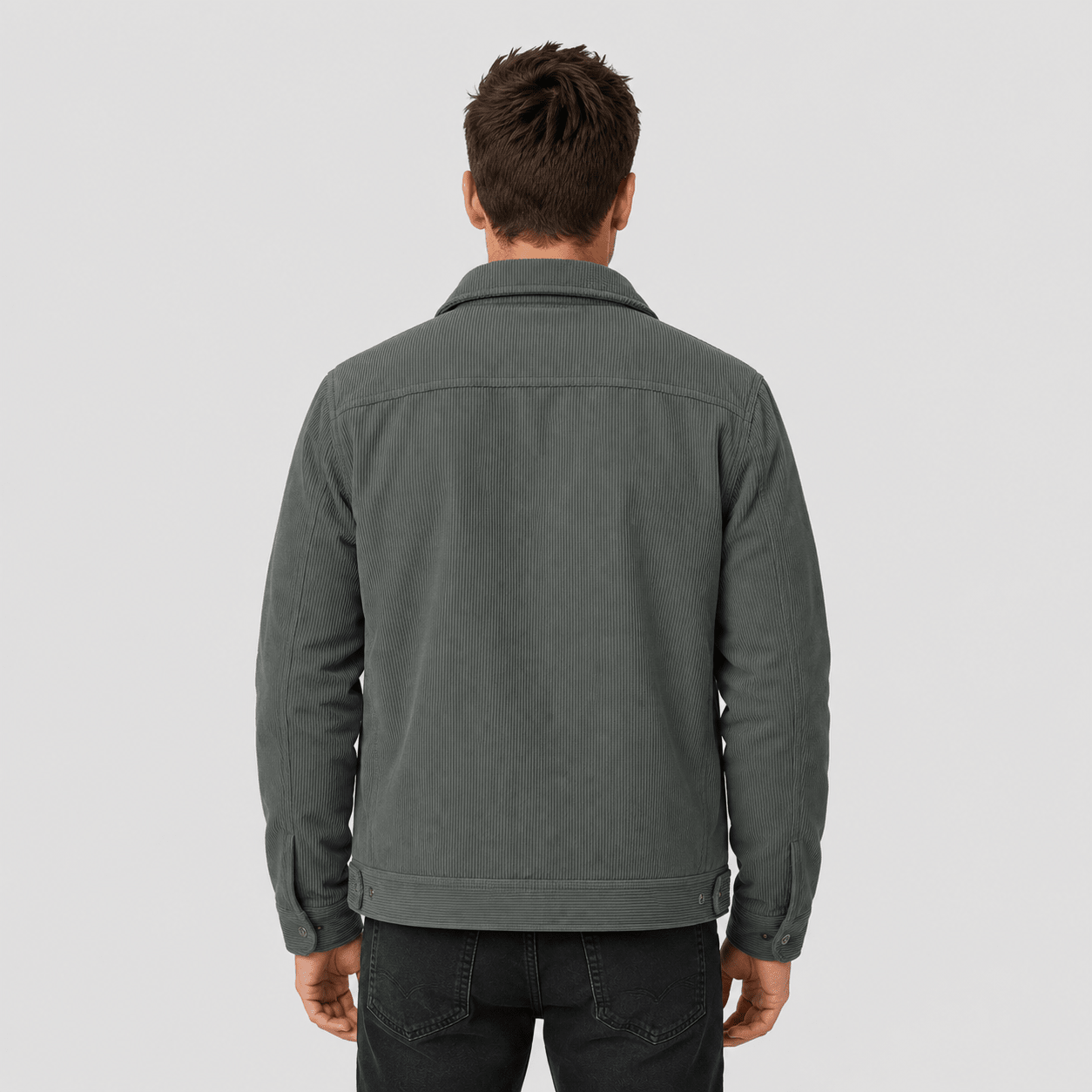 Men's Sherpa-Lined Corduroy Winter Jacket Dark Brown by MAGCOMSEN