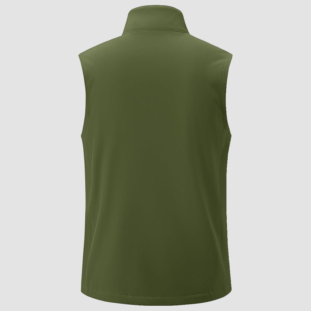 Men's Softshell Vest Windproof Lightweight Hiking Jacket Army Green by MAGCOMSEN
