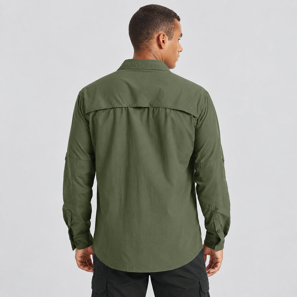 Army-green MAGCOMSEN Men's Tactical Shirt, Quick-Dry & UV Protection for Hiking in #Color_Army-green