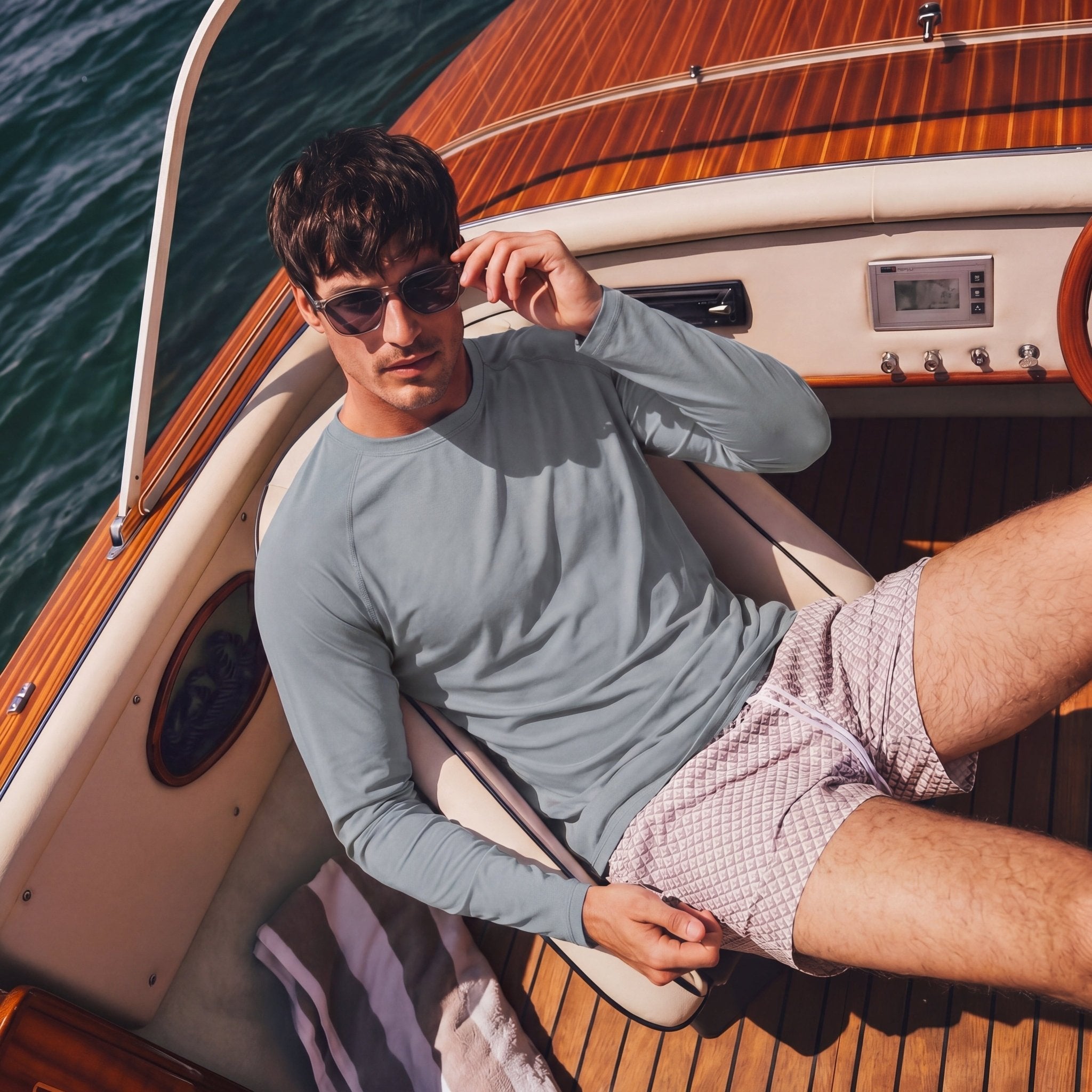 Grey MAGCOMSEN Men's UPF 50+ Quick Dry Shirt - Sun Protection for Hiking #Color_Grey