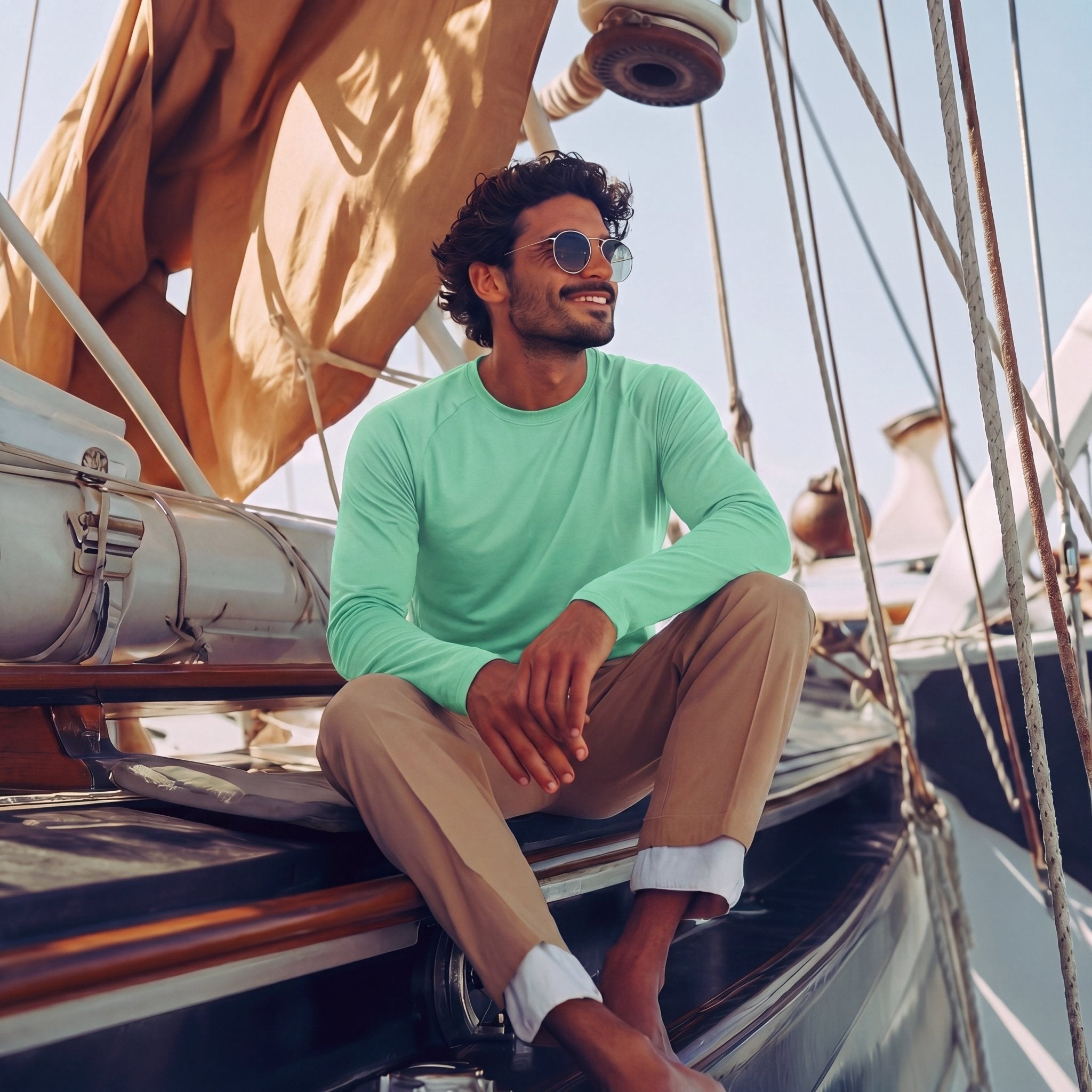 Beach Glass Men's UPF 50+ Quick Dry Shirt - Sun Protection for Hiking - MAGCOMSEN #Color_Beach Glass