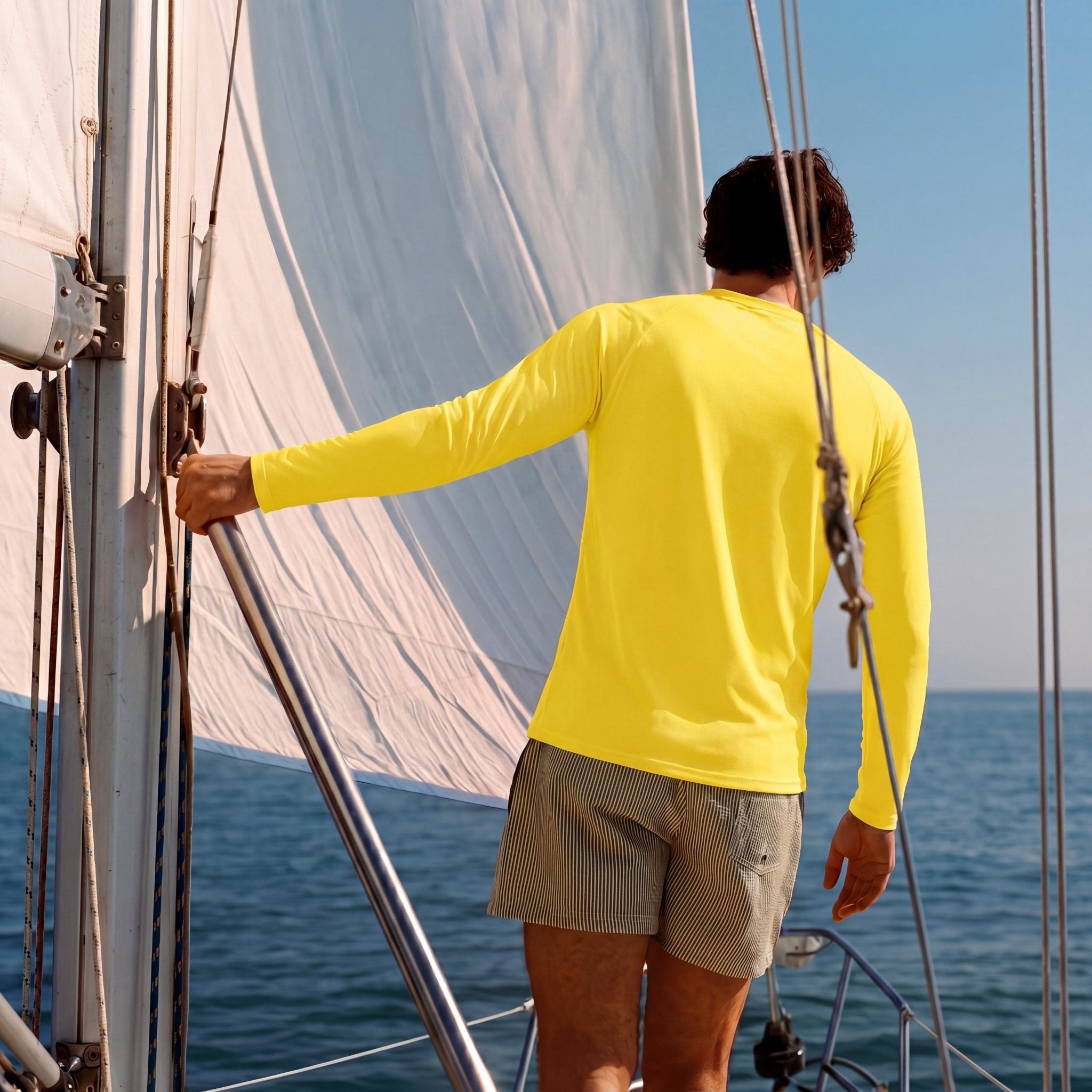 Yellow MAGCOMSEN Men's UPF 50+ Quick Dry Shirt - Sun Protection for Hiking #Color_Yellow