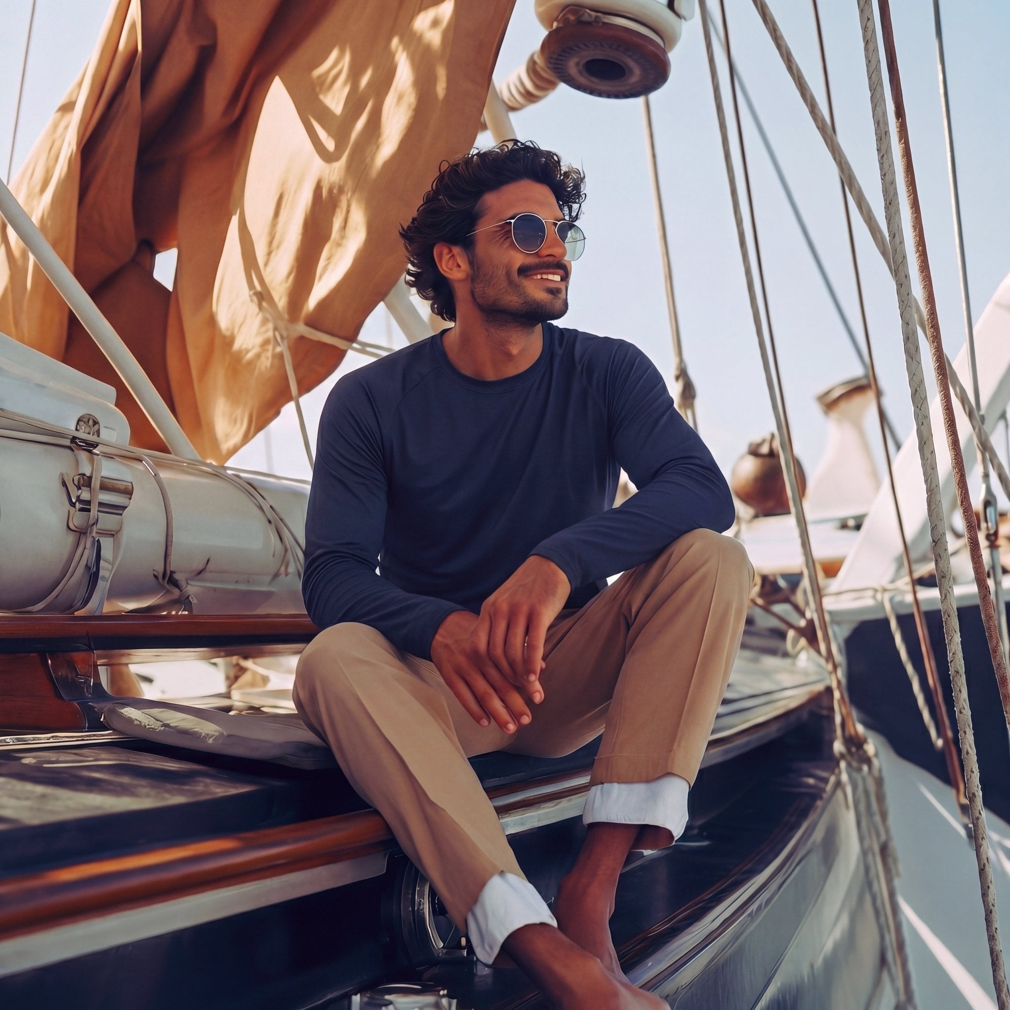 Navy Men's UPF 50+ Quick Dry Shirt - Sun Protection for Hiking - MAGCOMSEN #Color_Navy