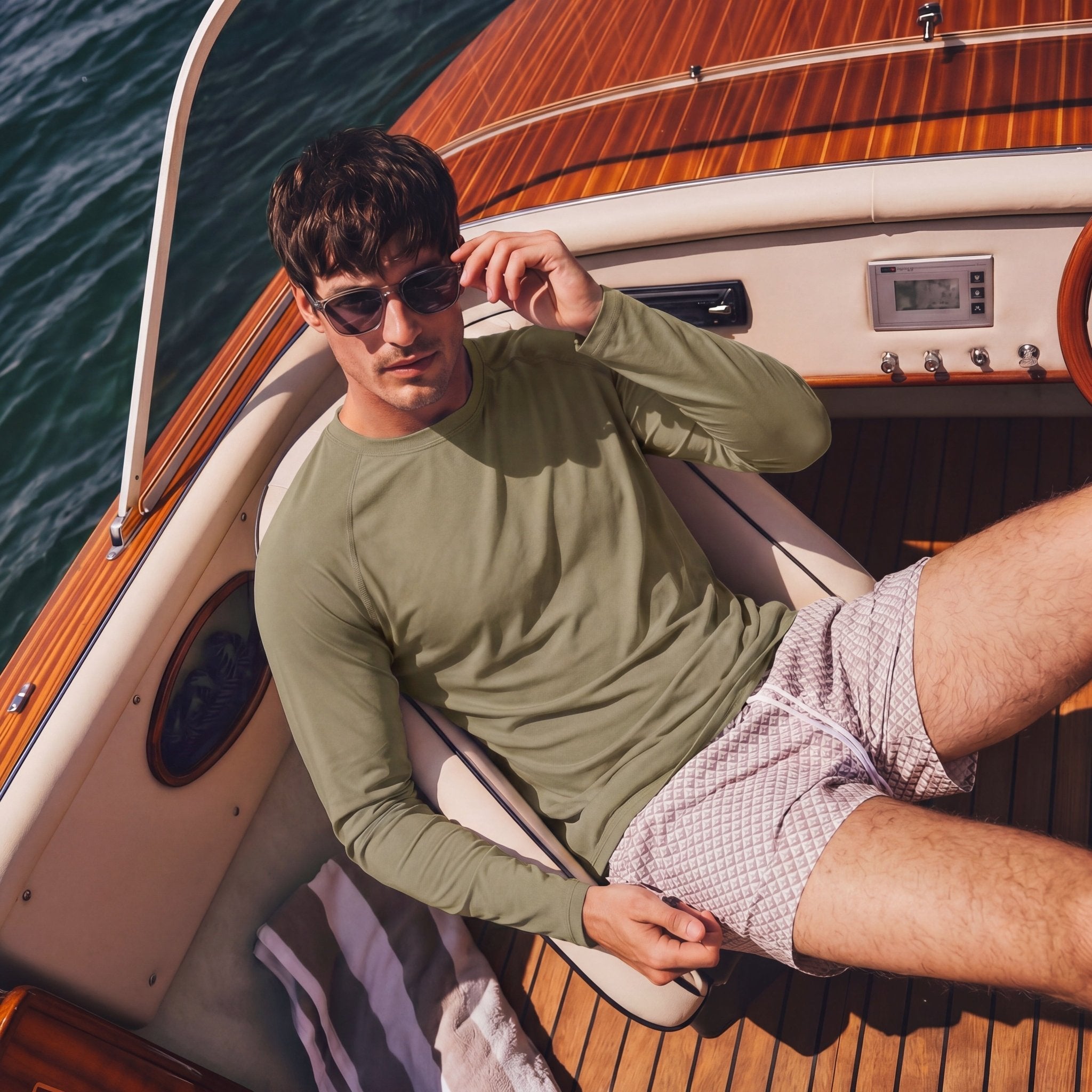 Dull Cyan Men's UPF 50+ Quick Dry Shirt - Sun Protection for Hiking - MAGCOMSEN #Color_Dull Cyan