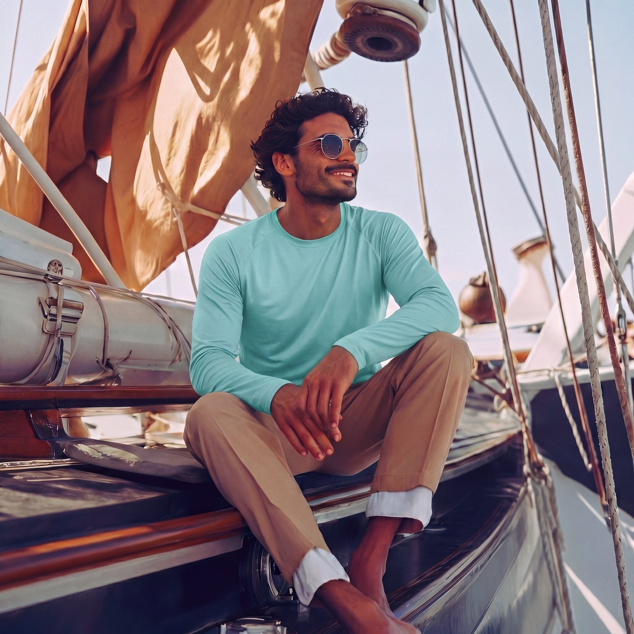 Grey Green Men's UPF 50+ Quick Dry Shirt - Sun Protection for Hiking - MAGCOMSEN #Color_Grey Green