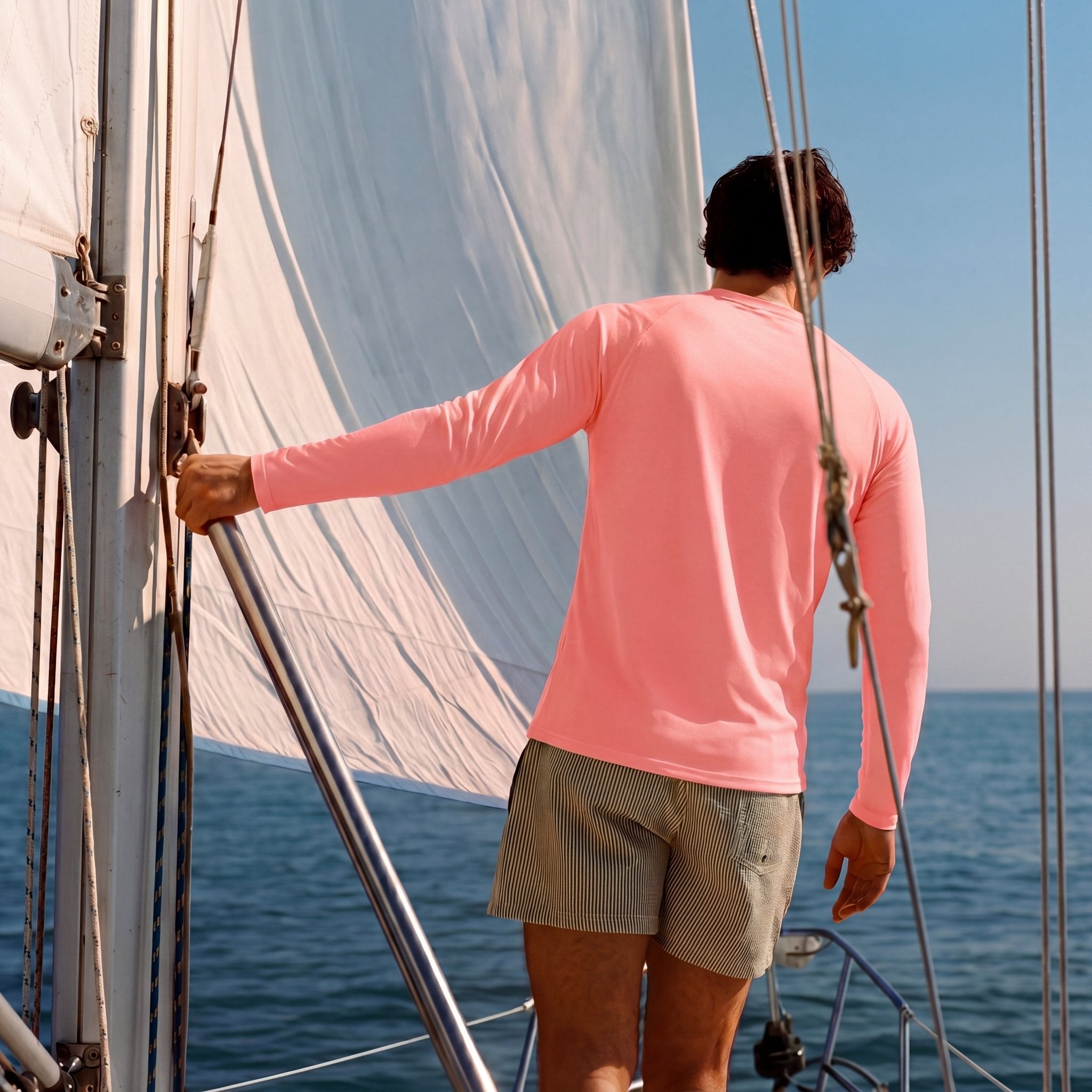 Watermelon Red Men's UPF 50+ Quick Dry Shirt - Sun Protection for Hiking - MAGCOMSEN #Color_Watermelon Red